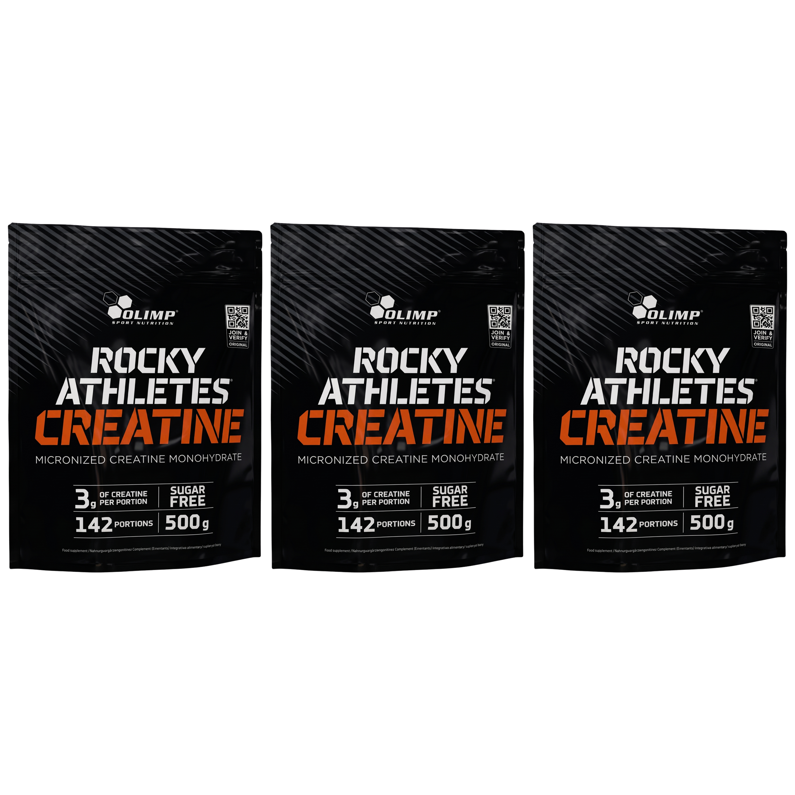 OLIMP Rocky Athletes Creatine - 3x 500g - Unflavored