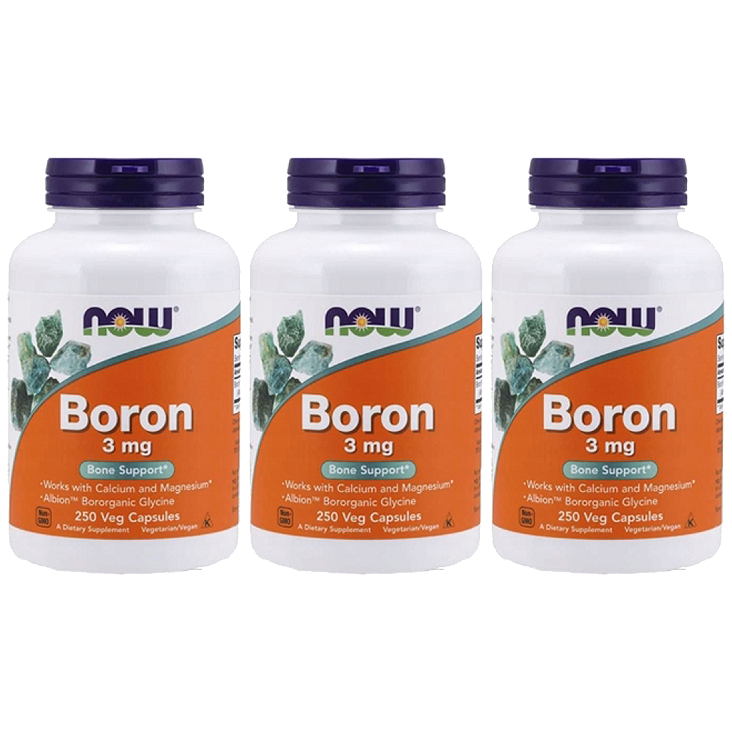 NOW Boron 3mg - 3x 250vcaps.