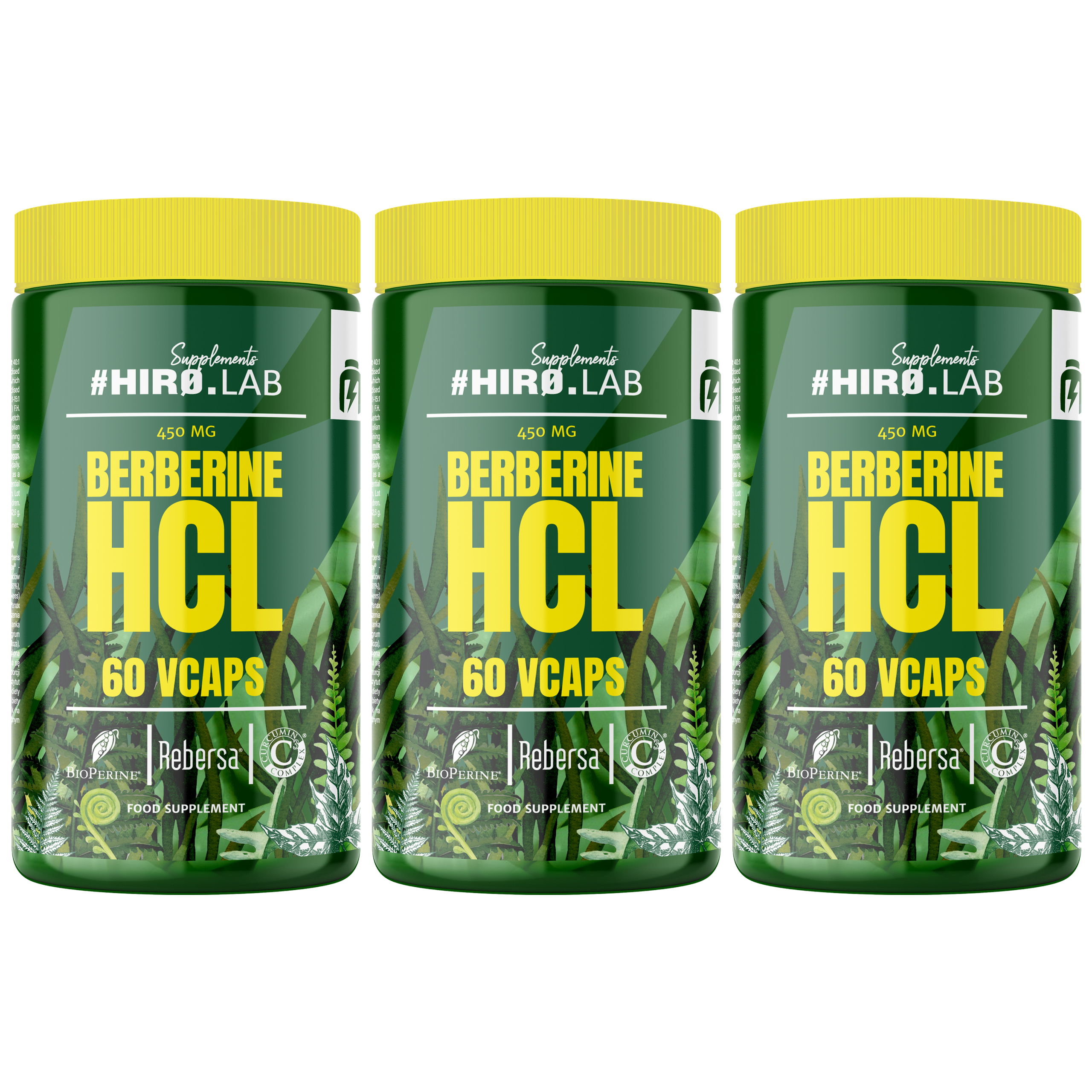 HIRO.LAB Berberine HCL 450mg - 3x 60vcaps.