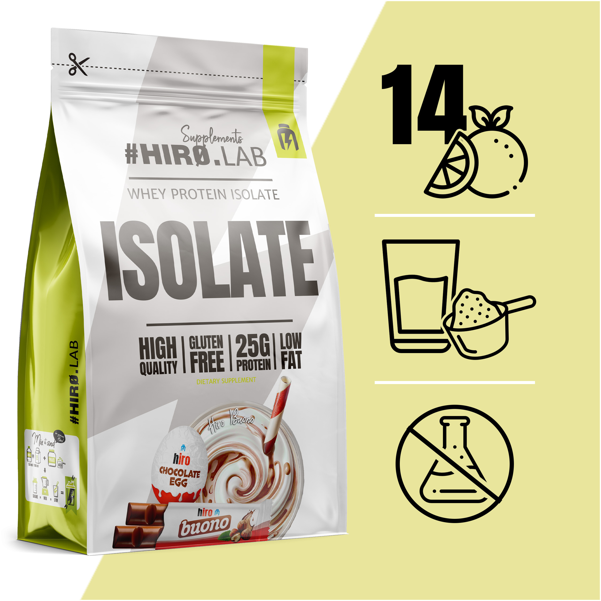 HIRO.LAB - Whey Protein Isolate - 2x 700g - Buono
