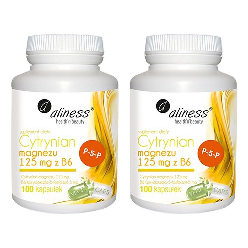ALINESS Cytrynian Magnezu 125mg z B6 - 2x 100caps