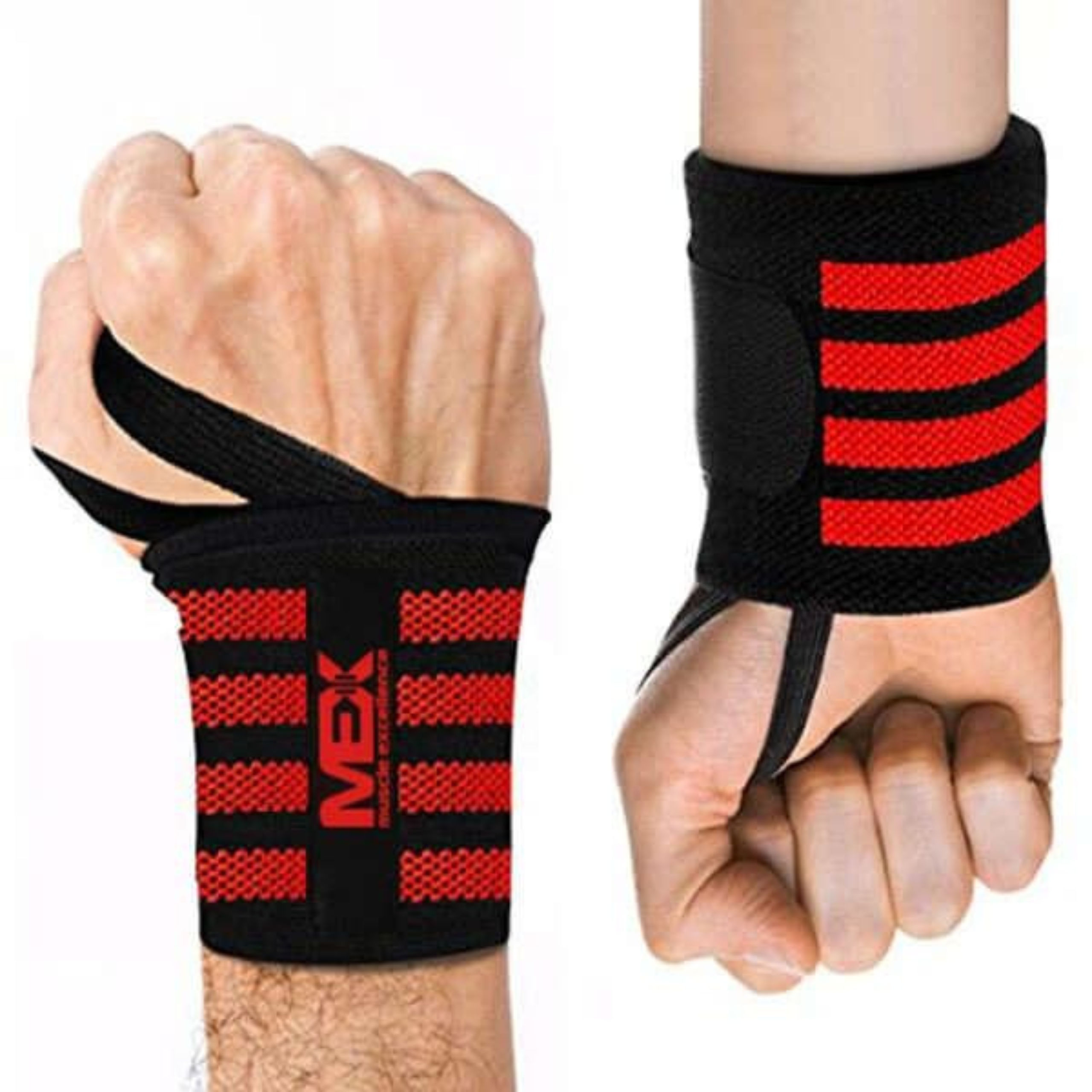 MEX SPORT - Wrist Wraps Mex - Red - 2x 30cm