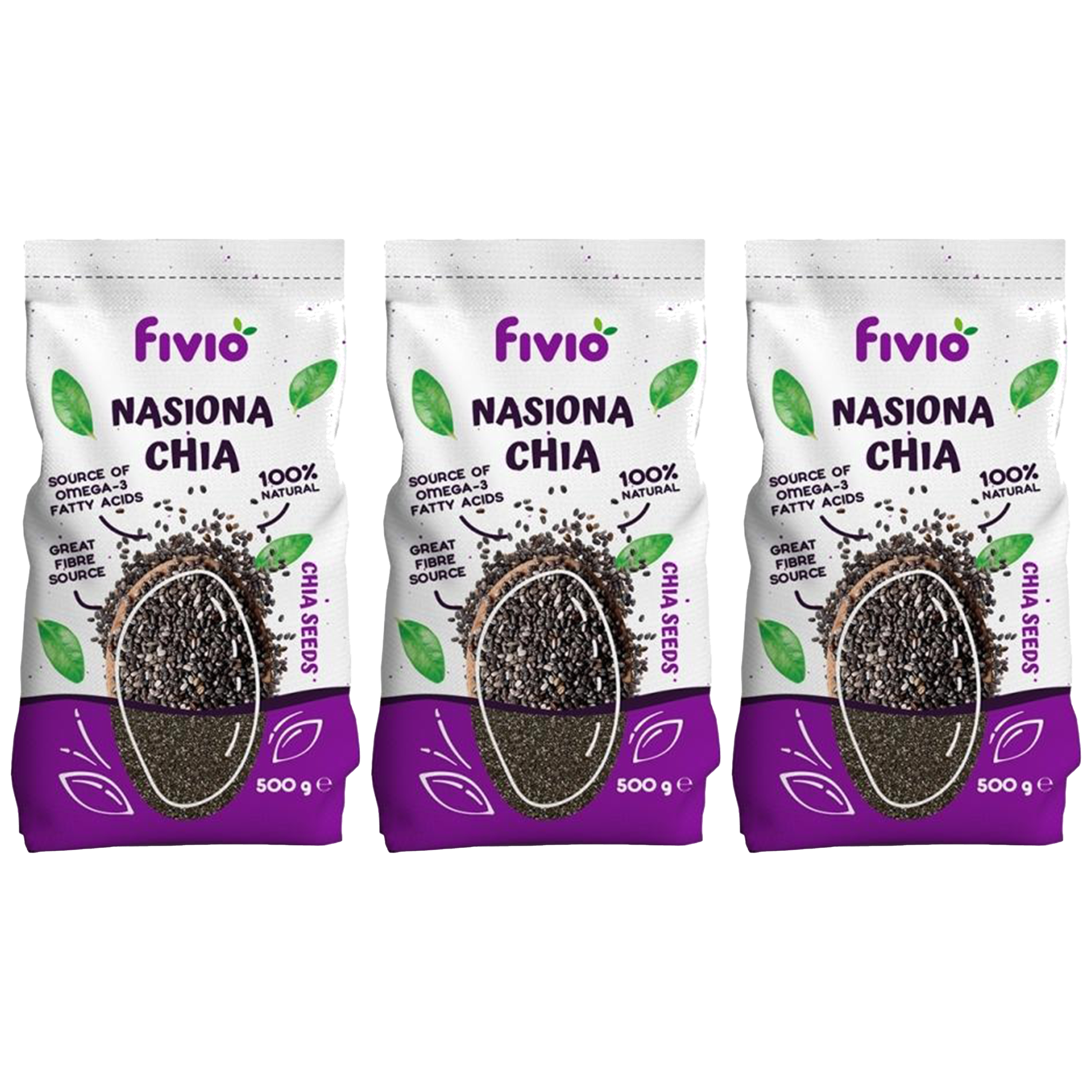 FIVIO - Chia Seeds - 3x 500g