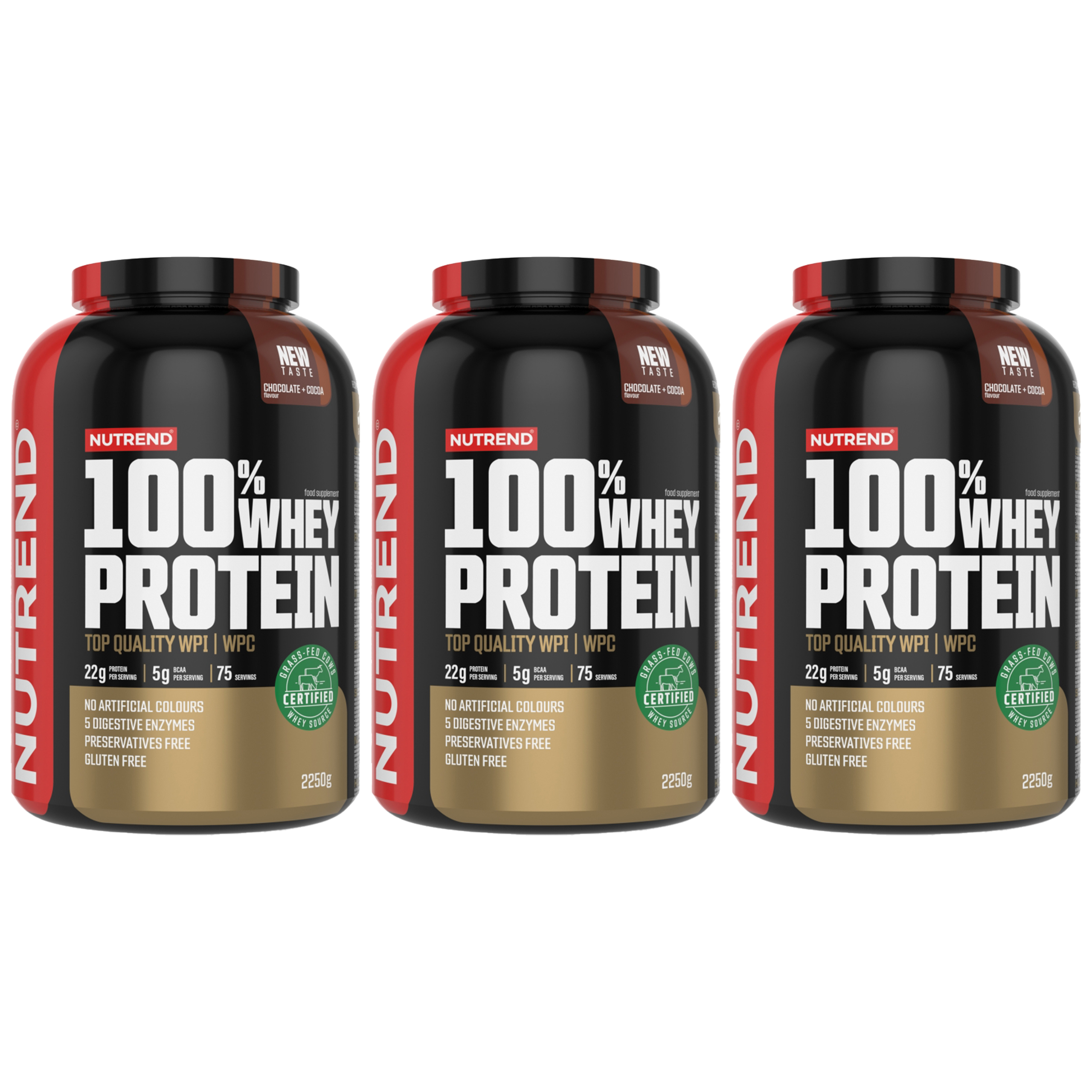 NUTREND 100% Whey Protein - 3x 2250g
