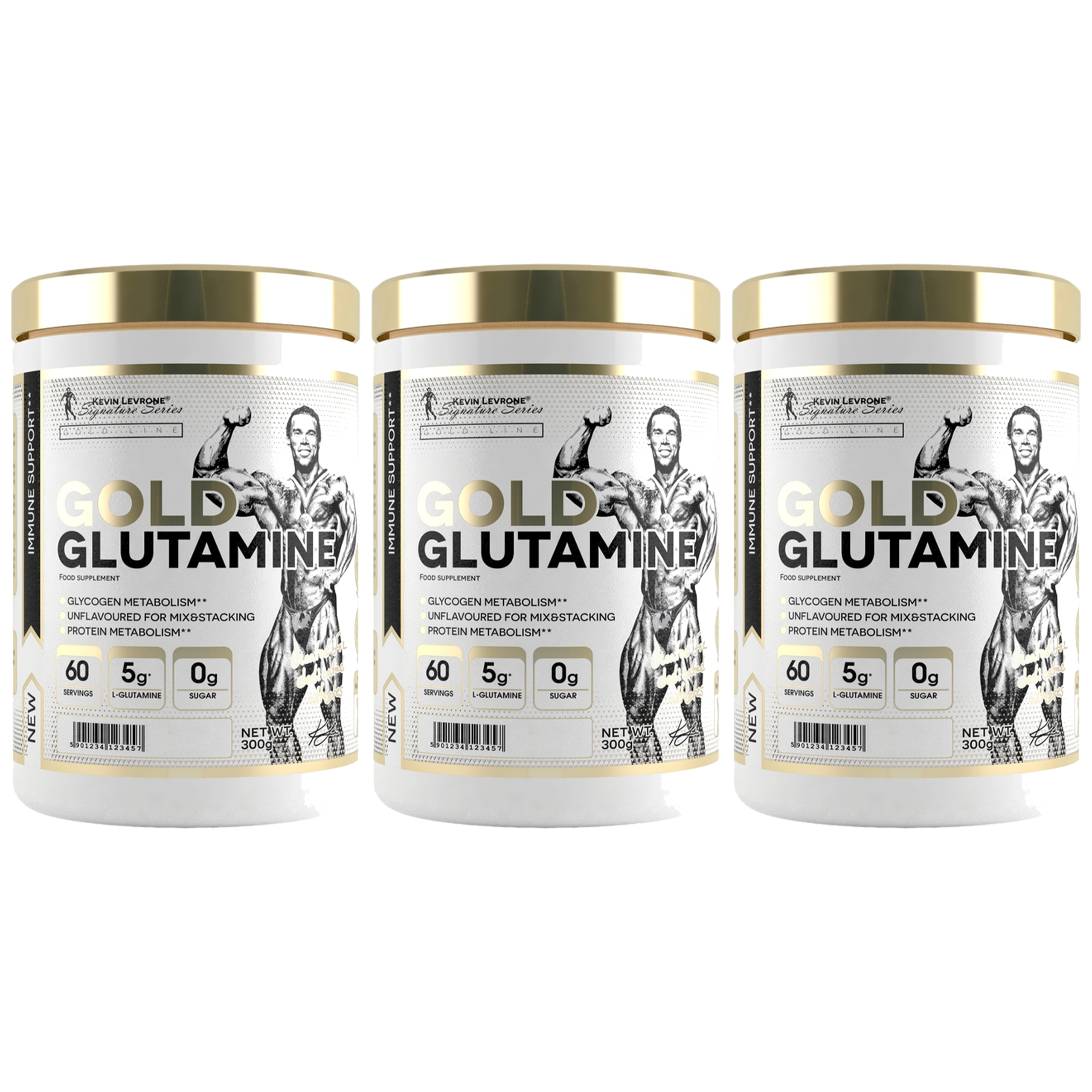 KEVIN LEVRONE Gold Glutamine - 3x 300g - Natural