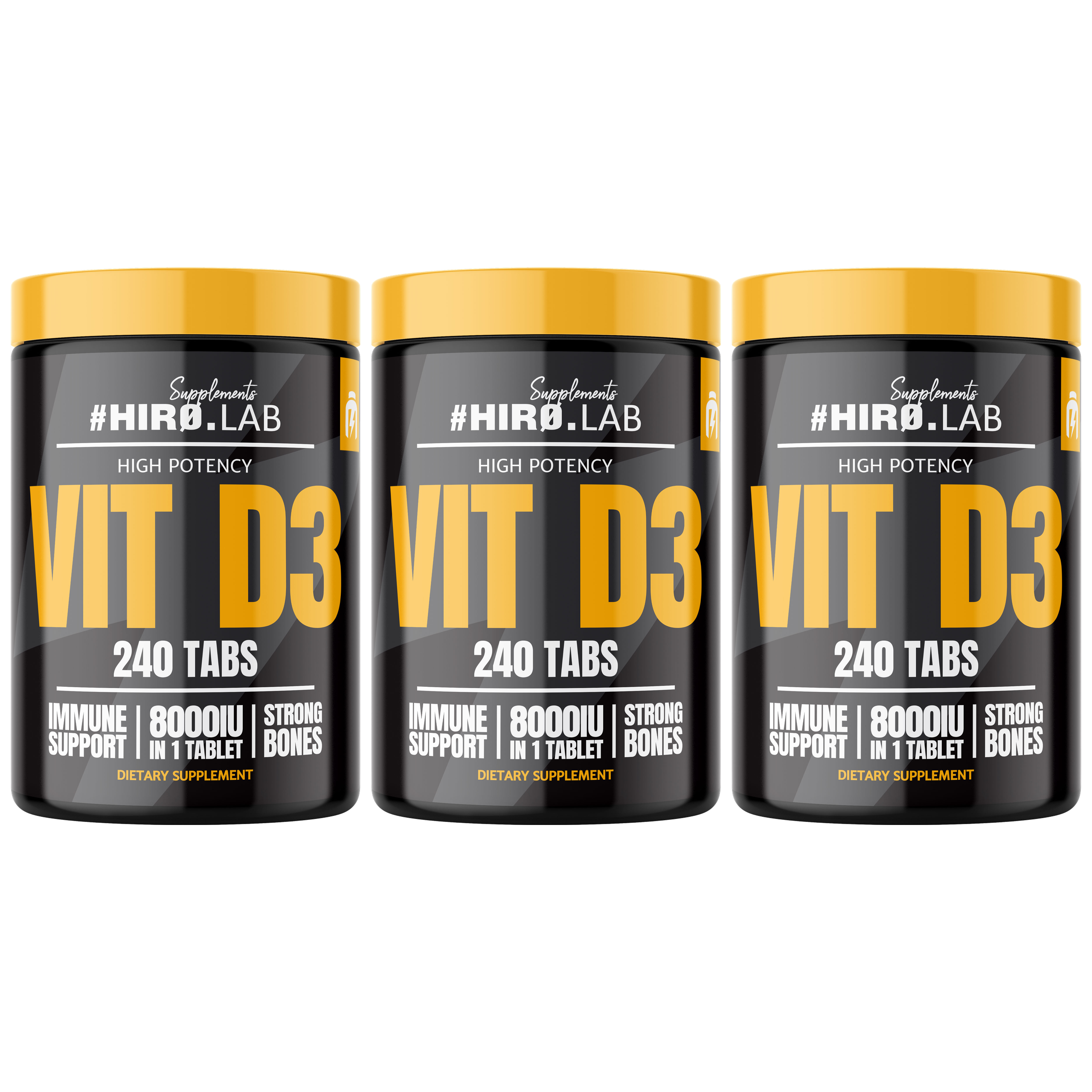 HIRO.LAB Vitamin D3 8000IU - 3x 240tabs.