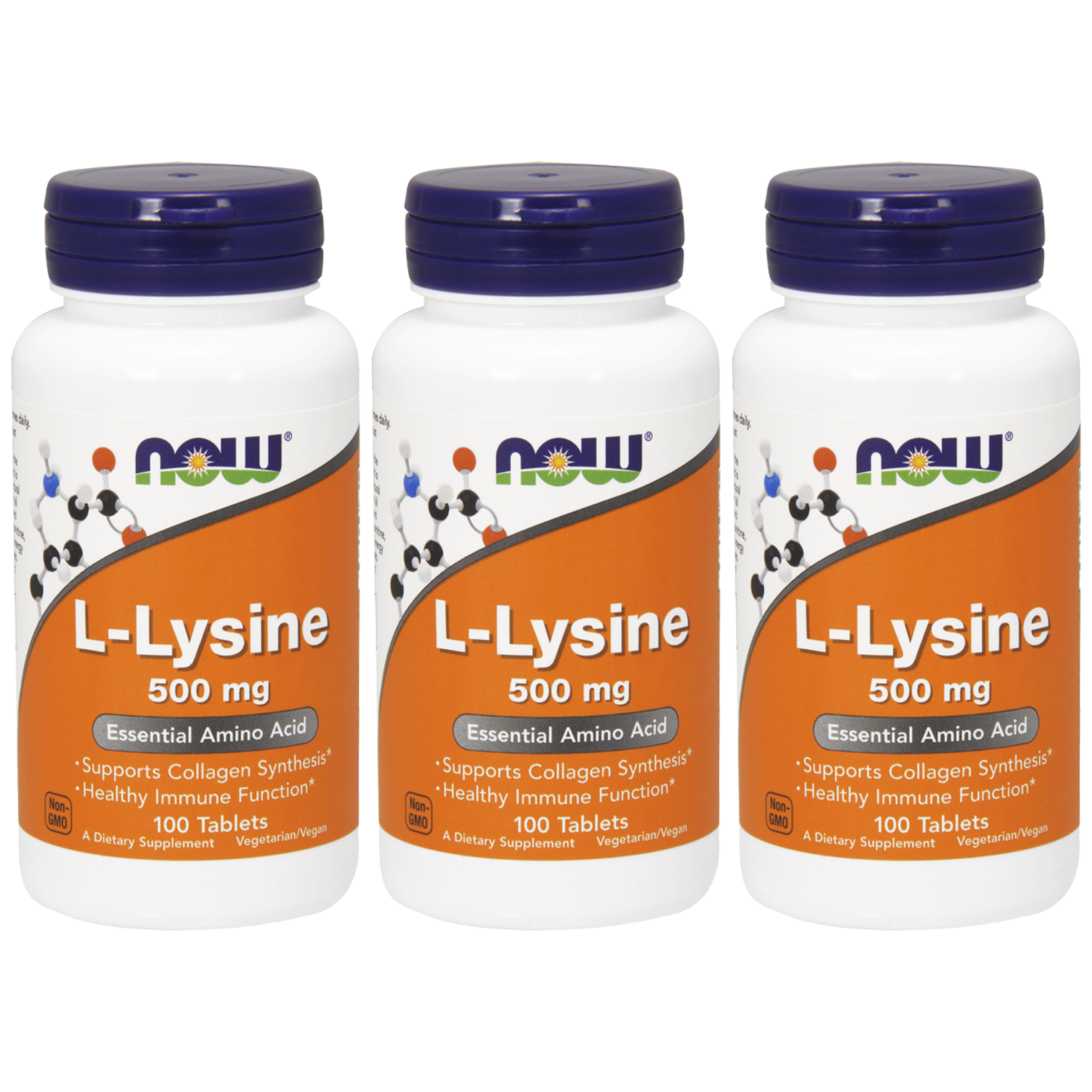 NOW L-Lysine - 3x 100tab