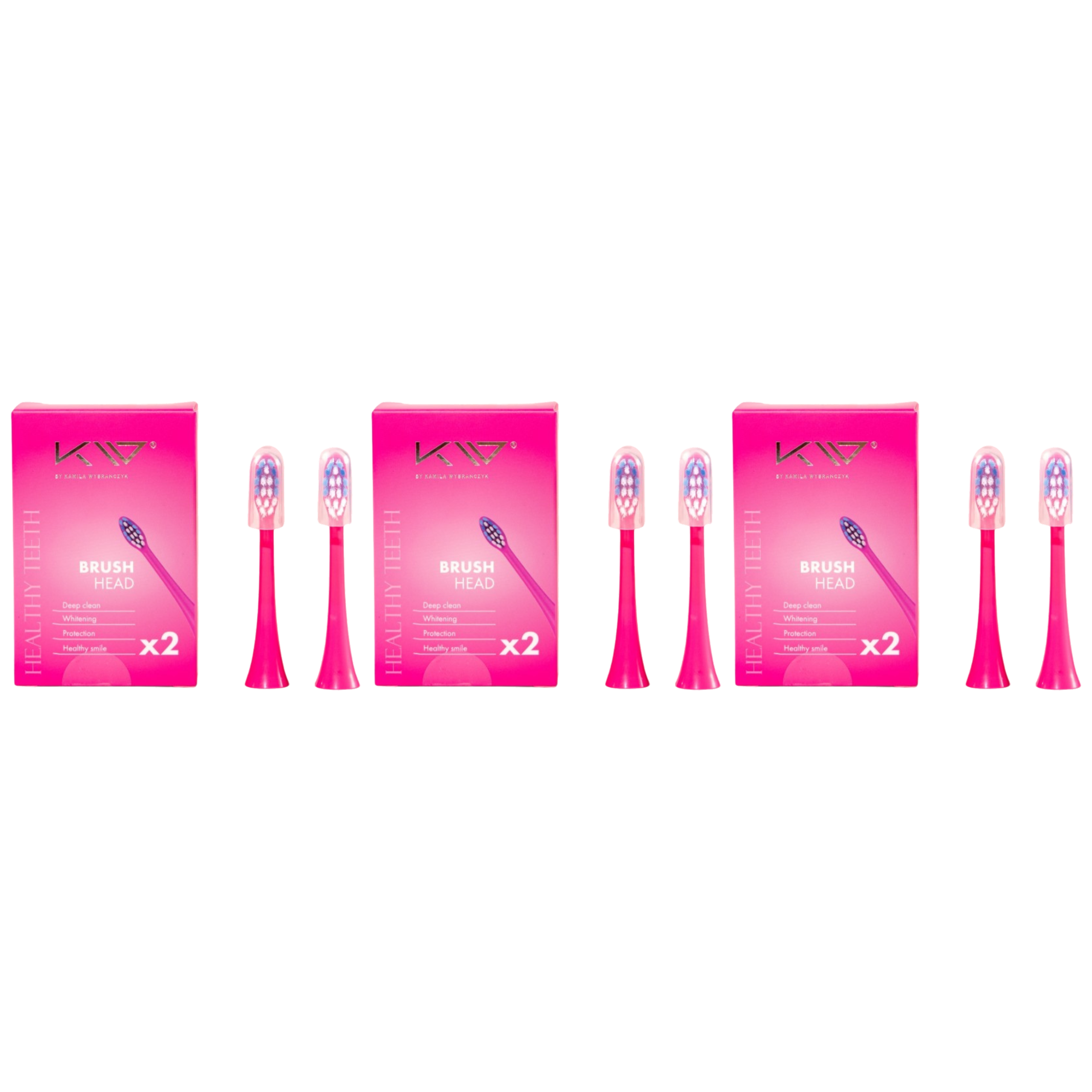 KAMILA WYBRAŃCZYK - Końcówki do Szczoteczki Sonicznej - 3x 2szt - Pink