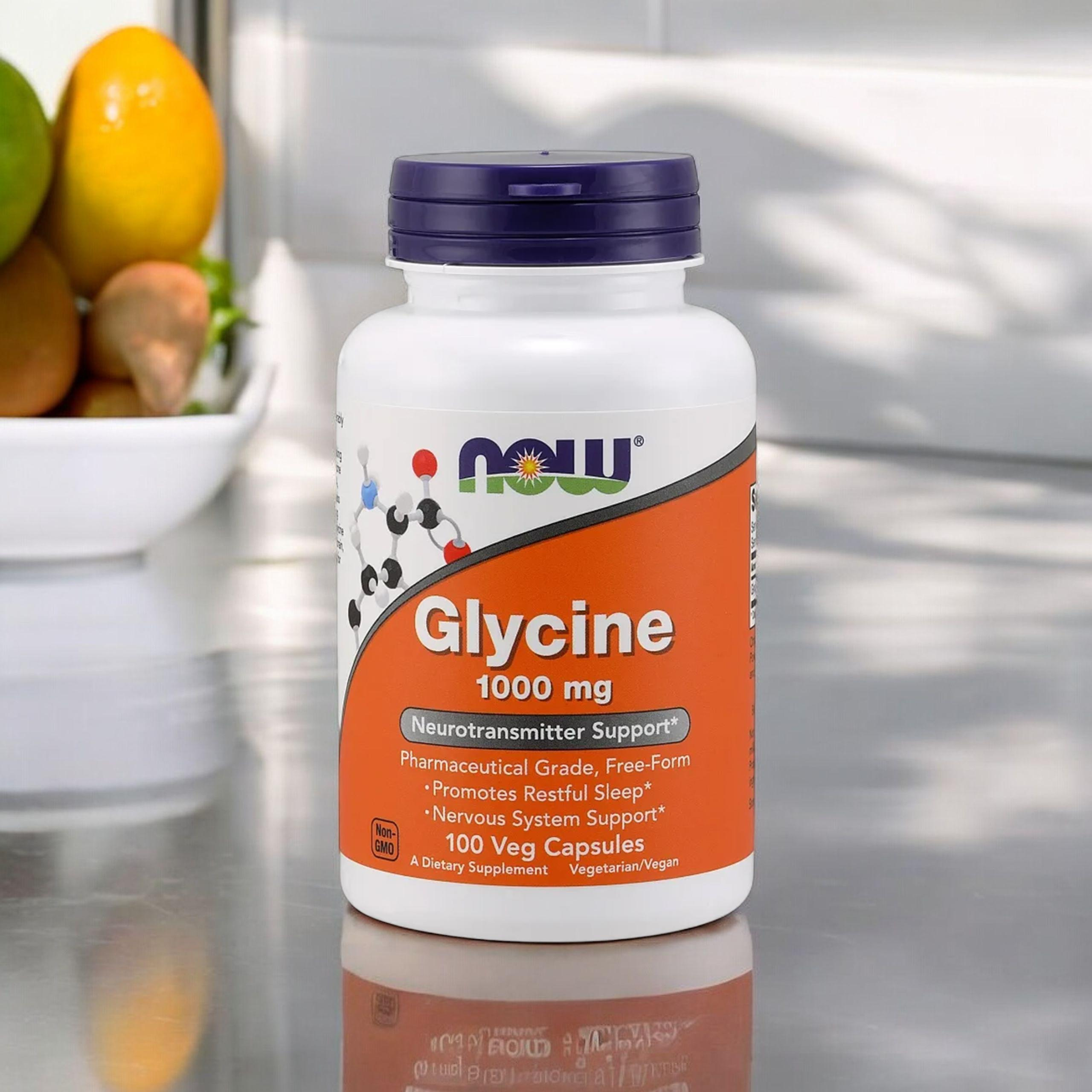 NOW Glycine 1000mg - 3x 100vcaps.