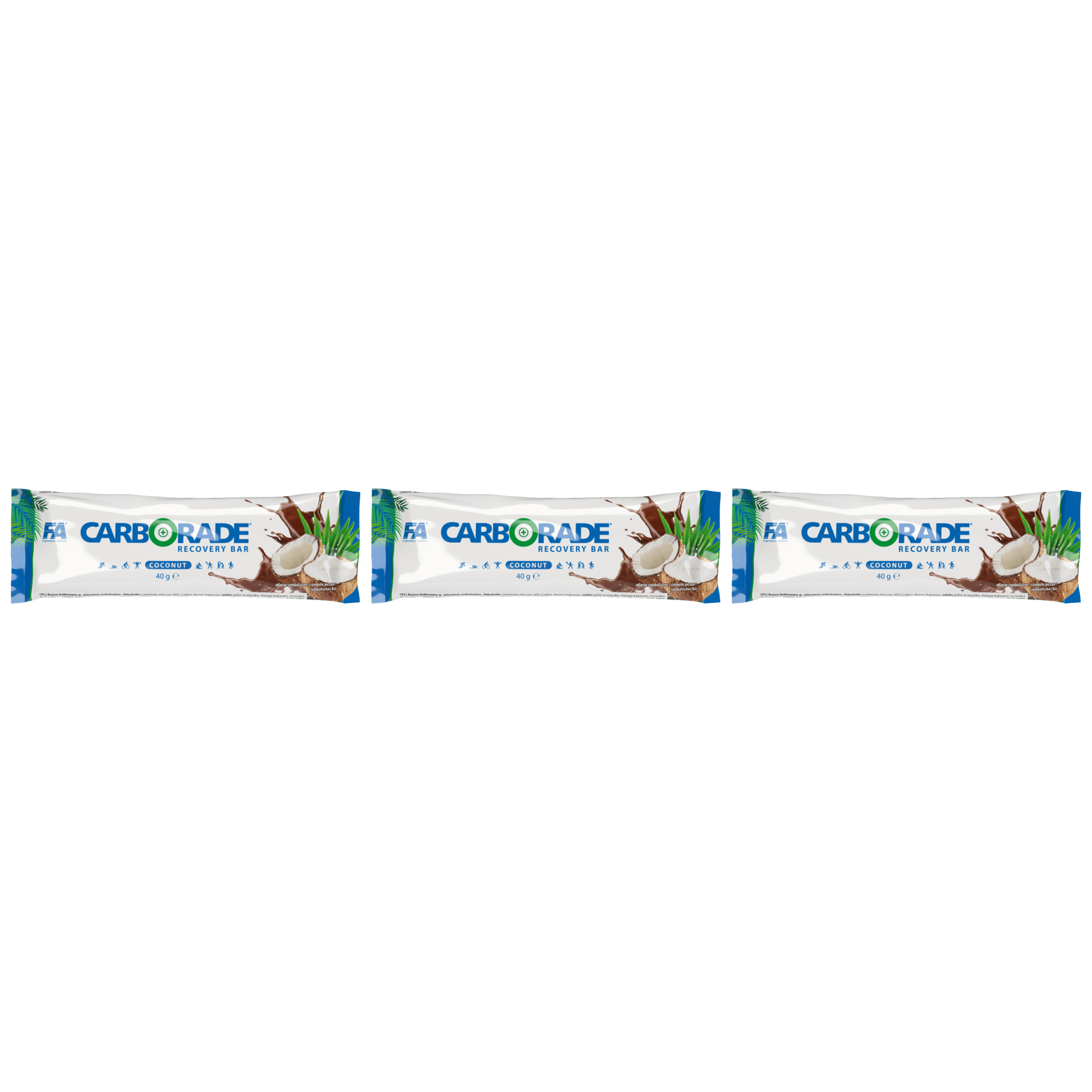FITNESS AUTHORITY Baton Carborade Recovery Bar - 3x 40g
