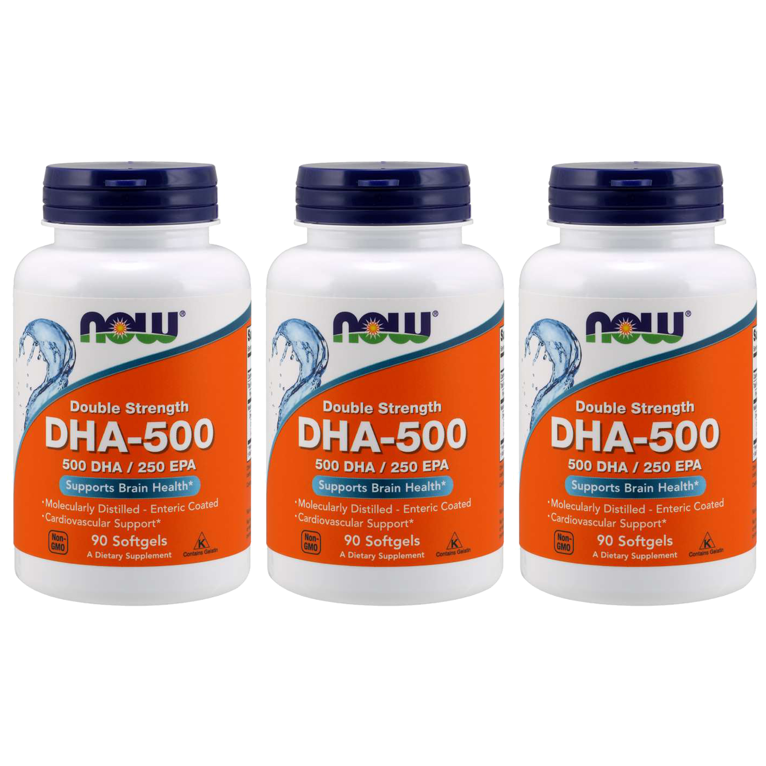 NOW DHA 500mg - 3x 90softgels