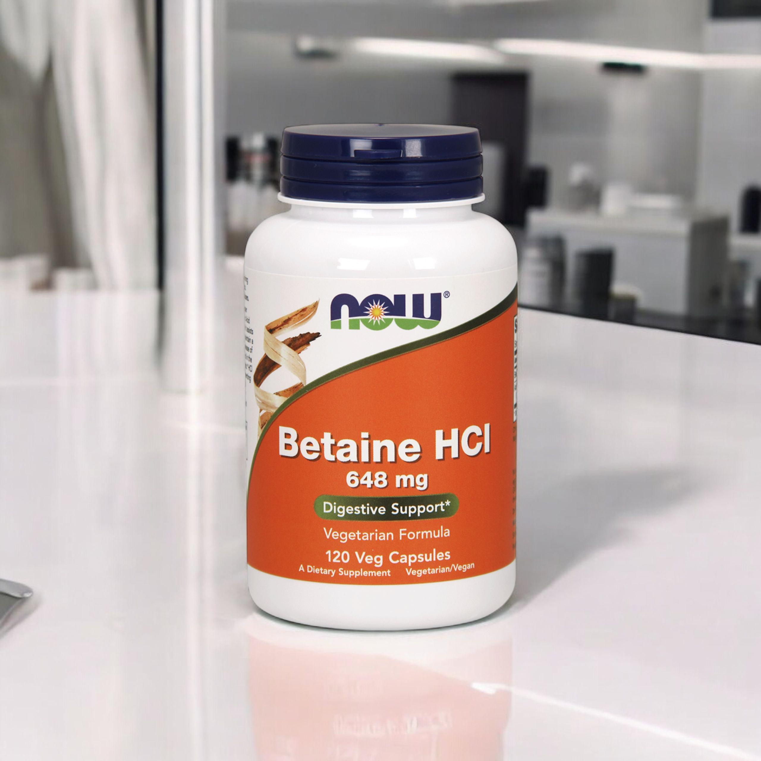 NOW Betaine HCI 648mg - 3x 120vcaps ( Betaina HCL )