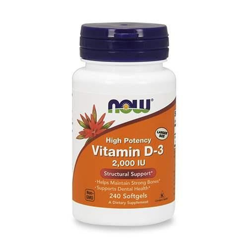 NOW Vitamin D3 2000IU - 3x 240softgels