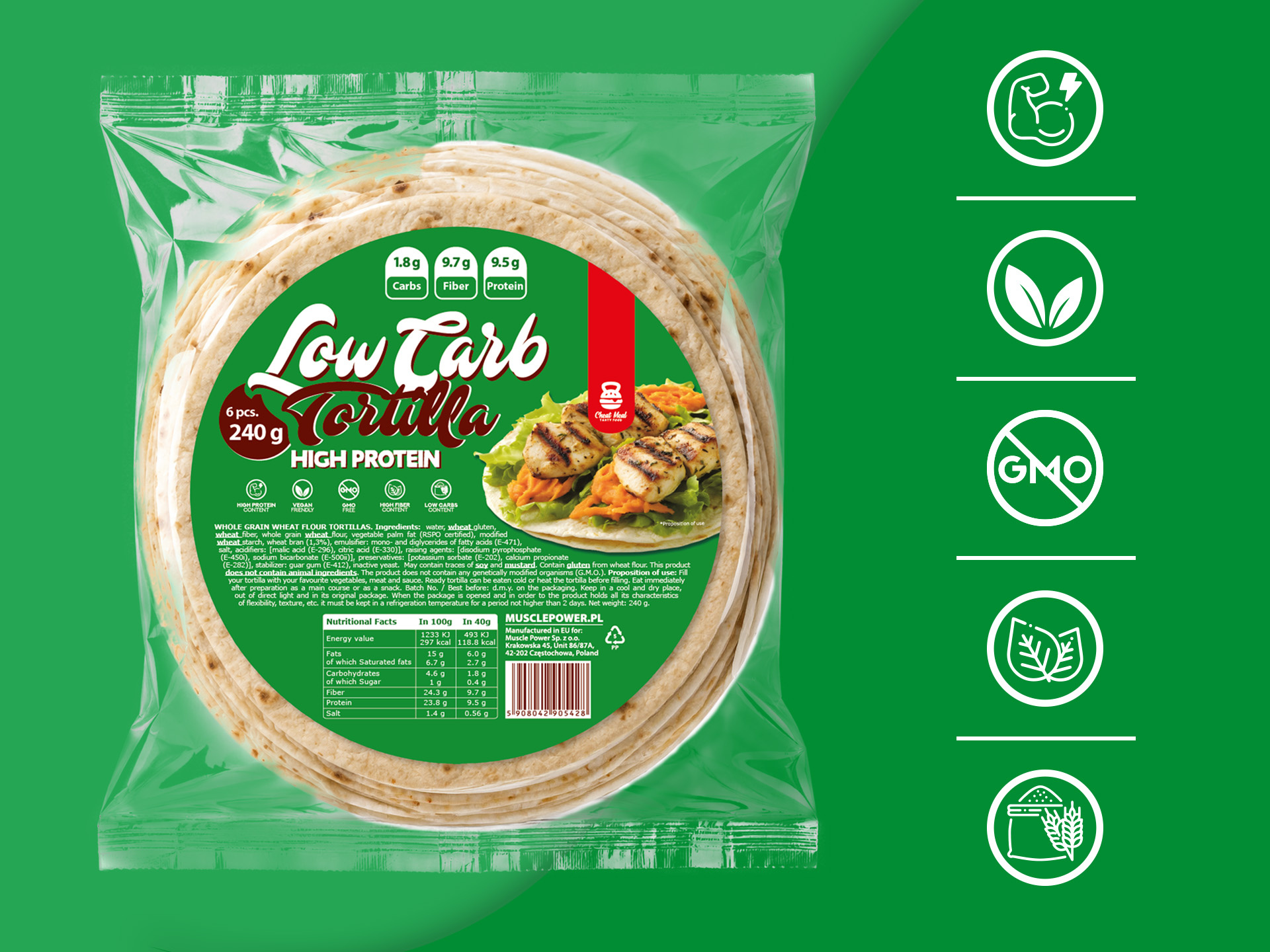 CHEAT MEAL - Tortilla Low Carb - 6x 40g x3