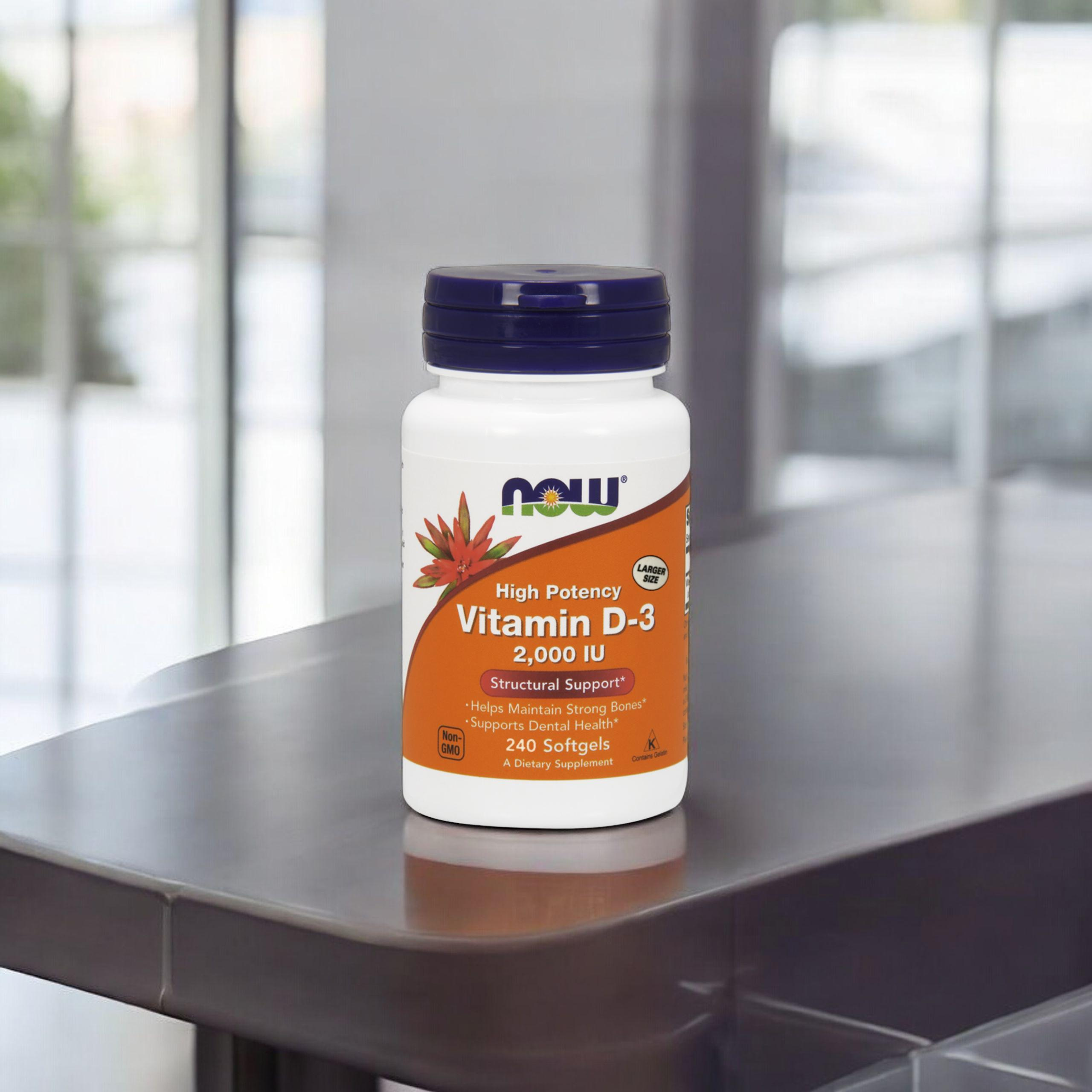 NOW Vitamin D3 2000IU - 3x 240softgels