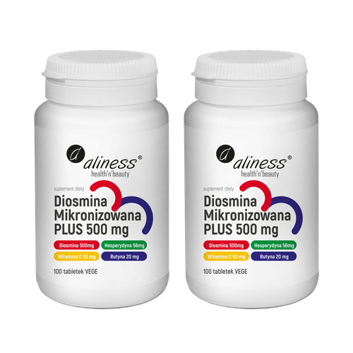 ALINESS - Diosmina Mikronizowana Plus 500mg - 100vtabs. x2