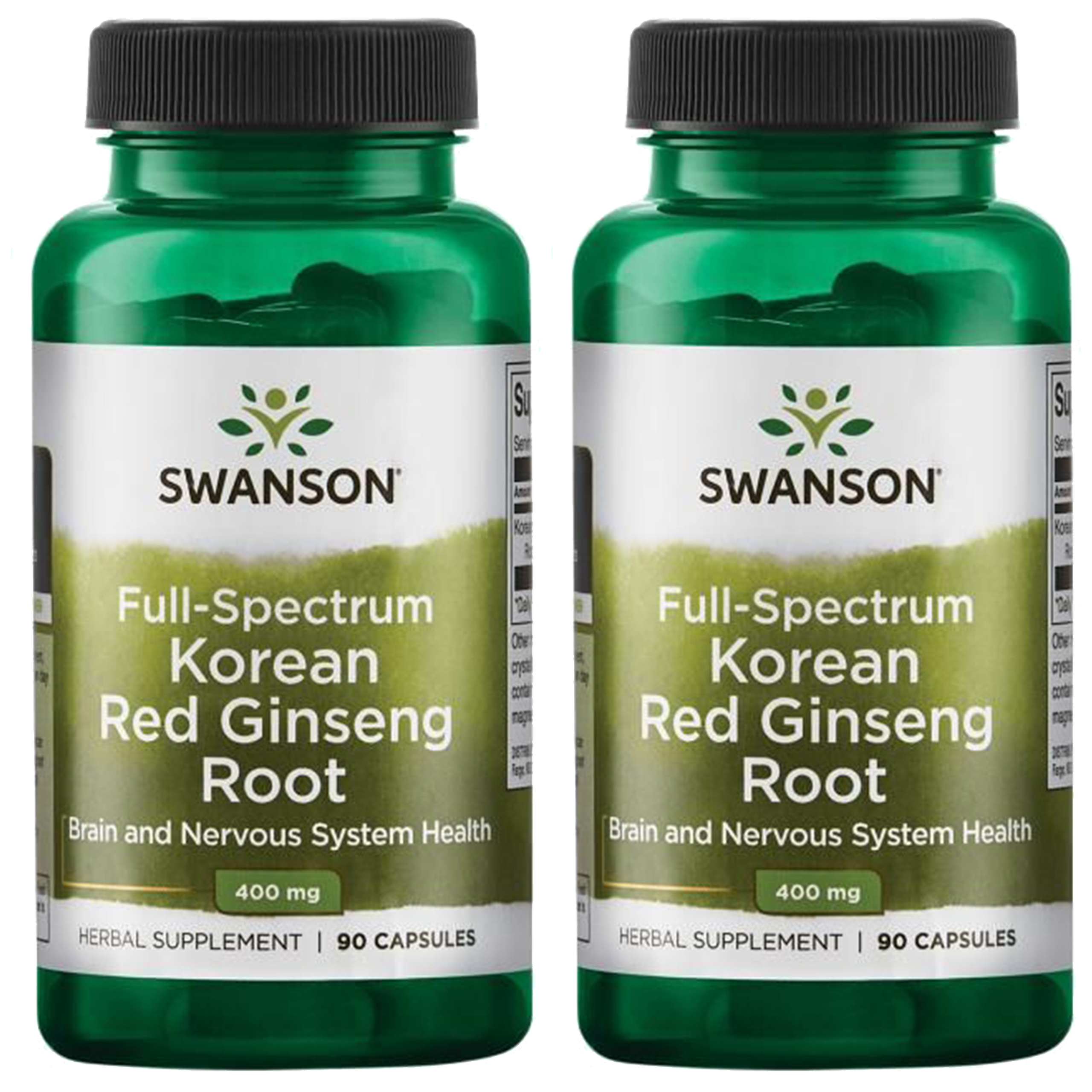 SWANSON Full Spectrum Korean Red Ginseng Root 400mg - 90caps - 2x Czerwony Żeń-Szeń