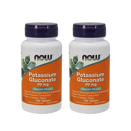 NOW Potassium Gluconate 99 mg - 2x 100tabs.