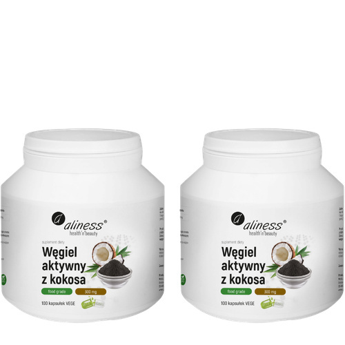 ALINESS - Węgiel Aktywny z Kokosa - 200g x2