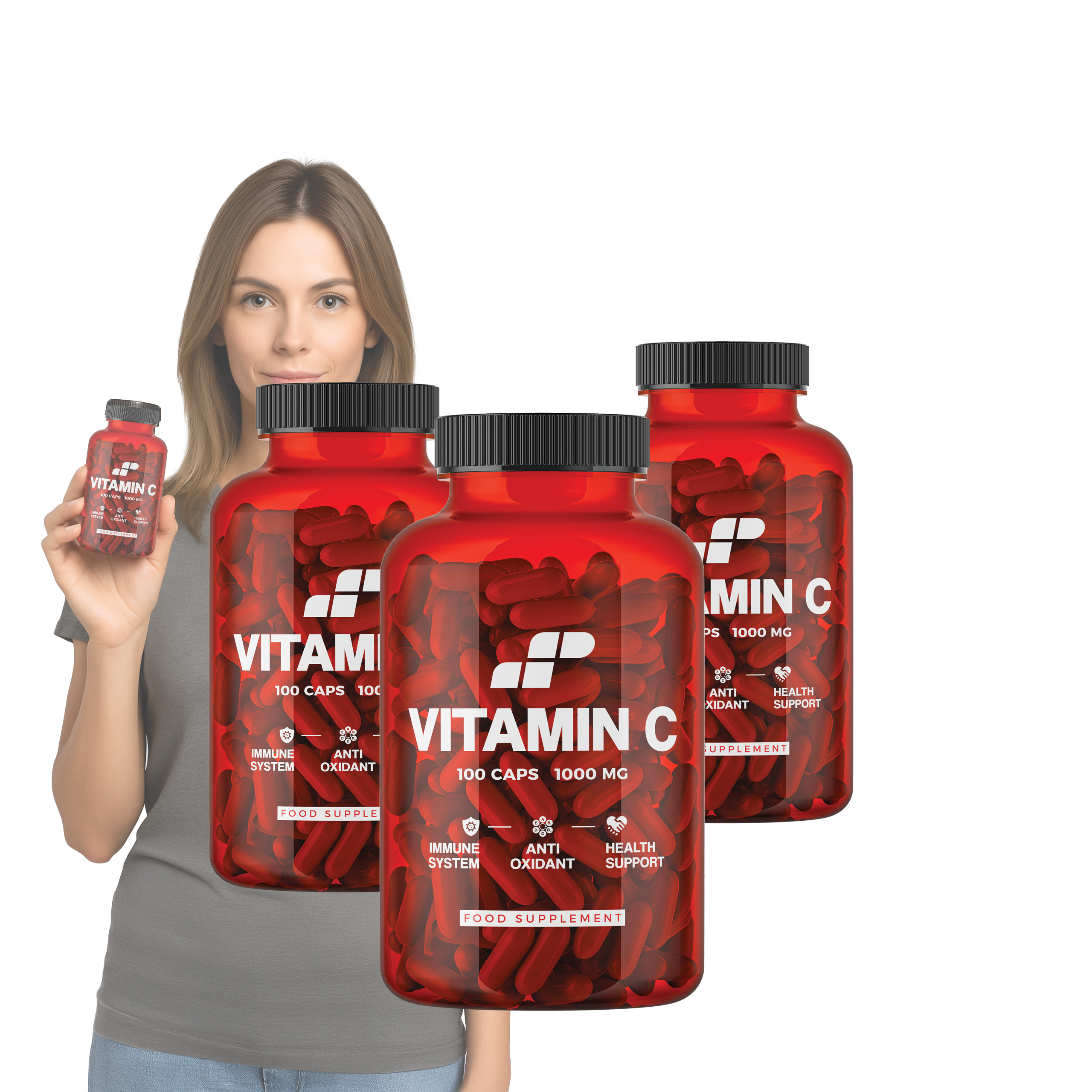 3x MP NUTRITION Vitamin C 1000mg - 100caps - Witamina C