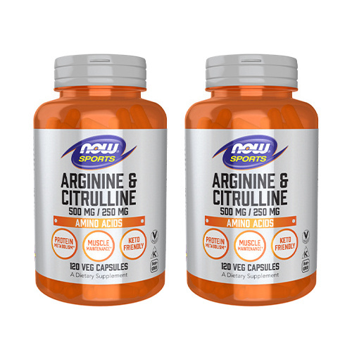 NOW Arginine 500mg & Citrulline 250mg - 2x 120vcaps