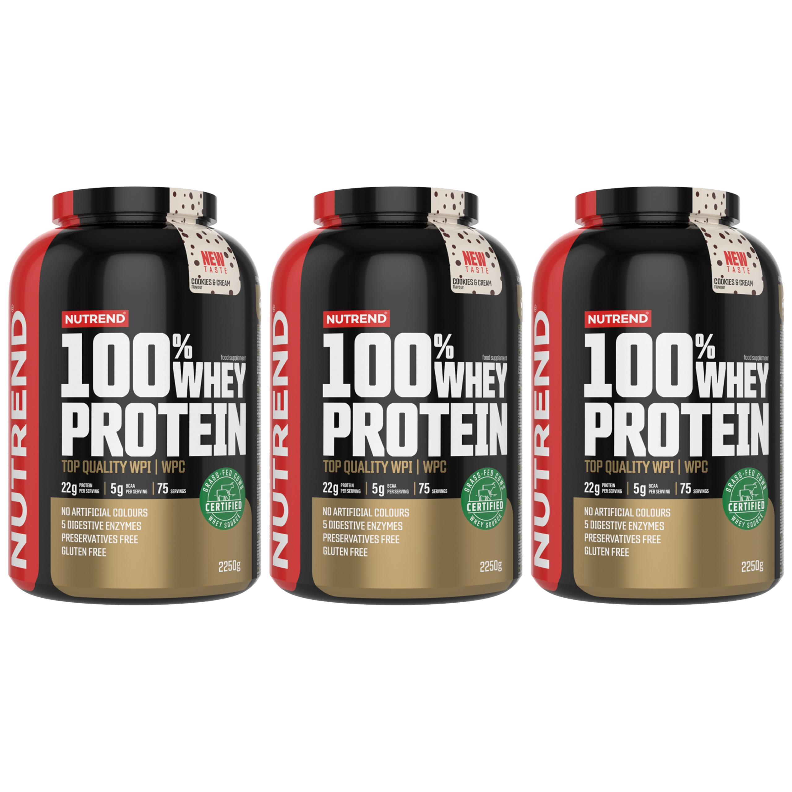 NUTREND 100% Whey Protein - 3x 2250g