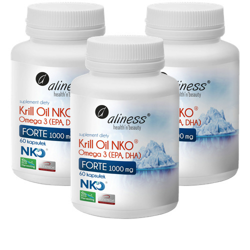 ALINESS - Krill Oil NKO Omega 3 1000mg Forte - 3x 60caps.