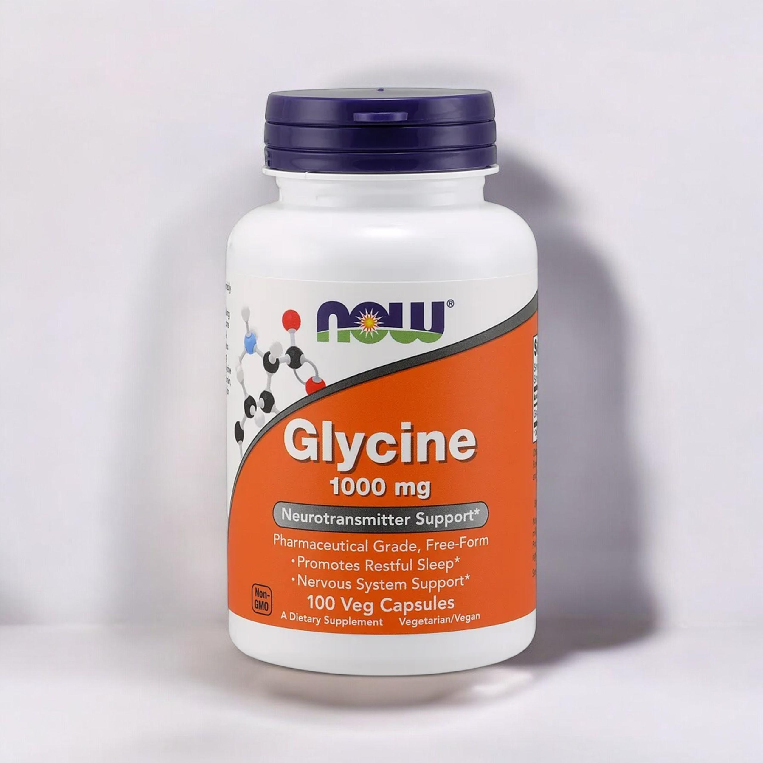 NOW Glycine 1000mg - 3x 100vcaps.
