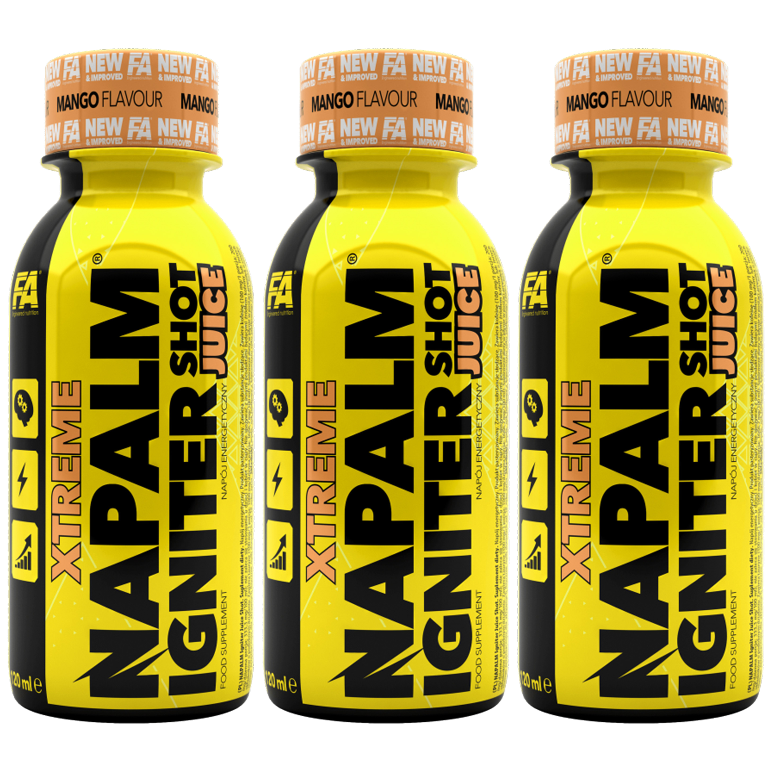 FITNESS AUTHORITY Xtreme Napalm Igniter Juice Shot - 3x 120ml