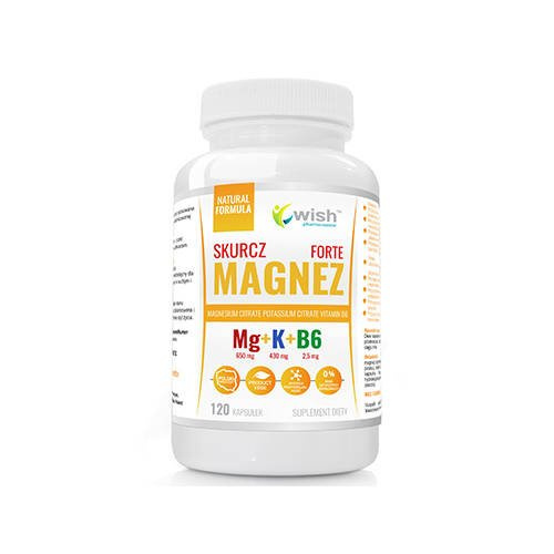 WISH Pharmaceutical Magnez Skurcz Forte - 120caps. - 2x Mg + K + B6