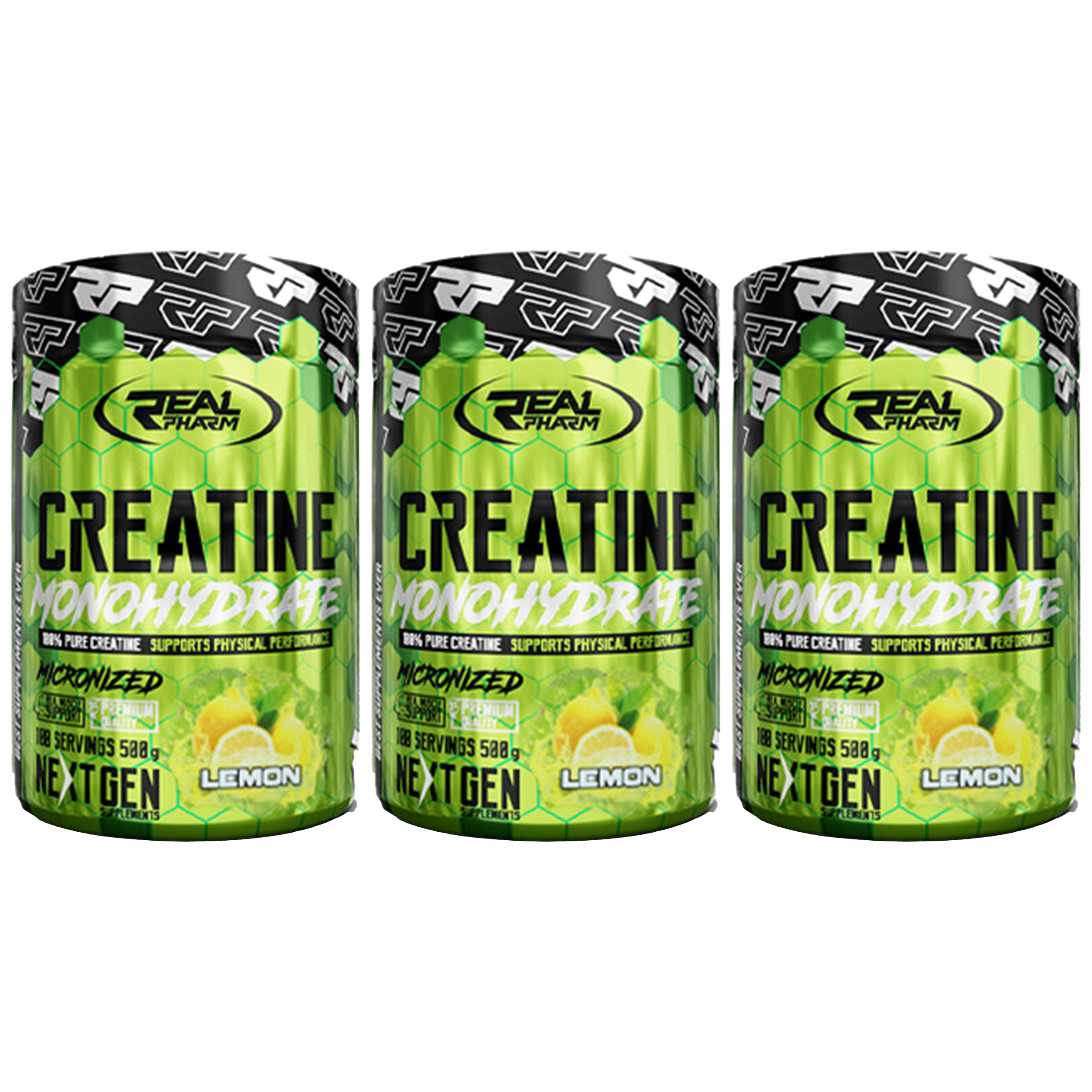 REAL PHARM Creatine Monohydrate - 3x 500g