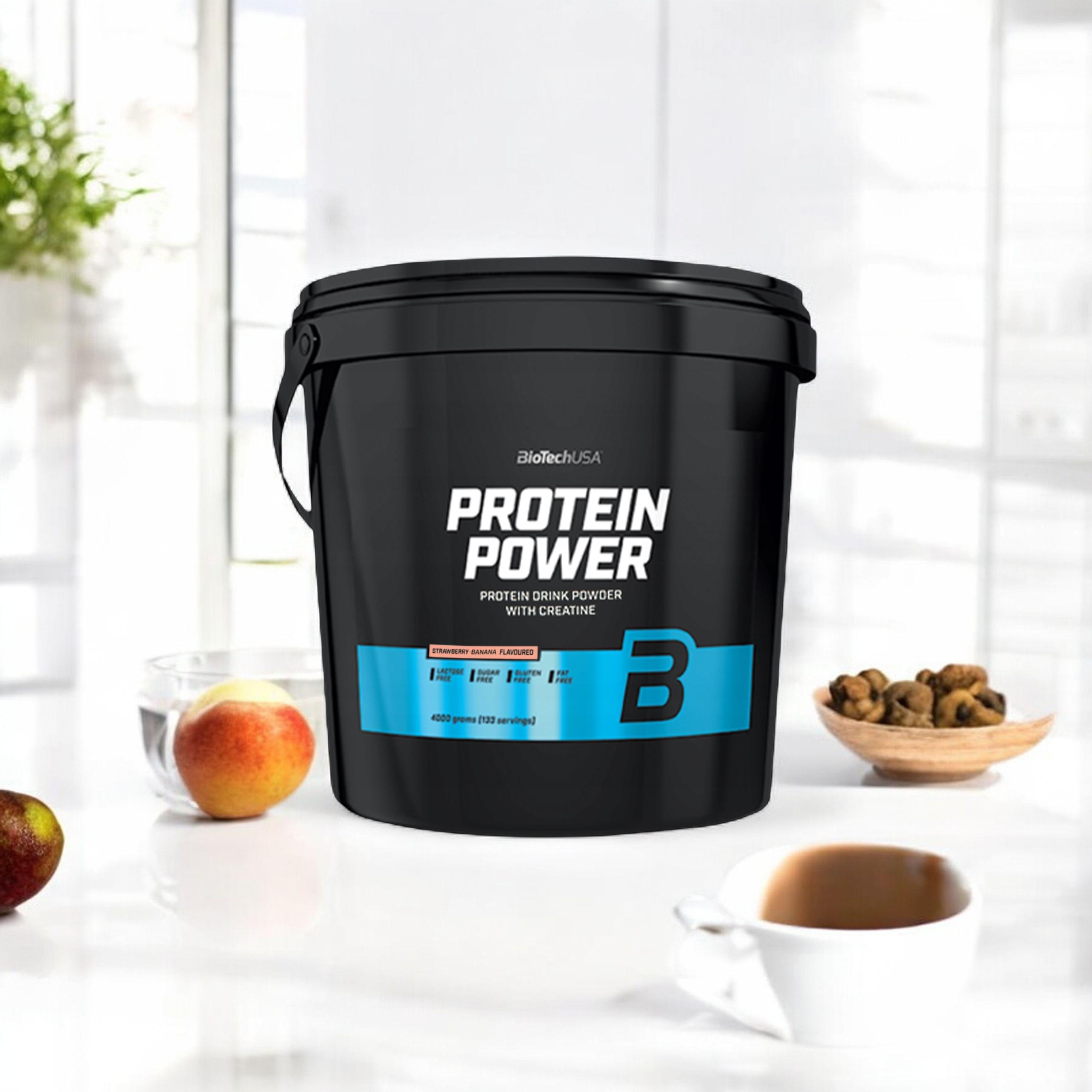 BioTech USA Protein Power - 4000g - Strawberry Banana - WYPRZEDAŻ - 18-03