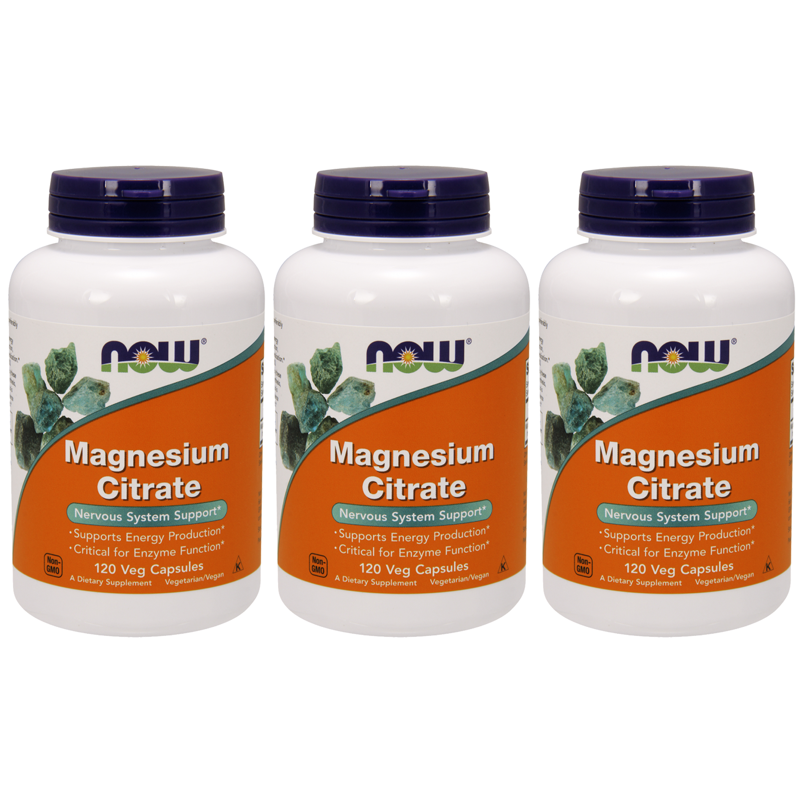 NOW Magnesium Citrate - 3x 120vcaps