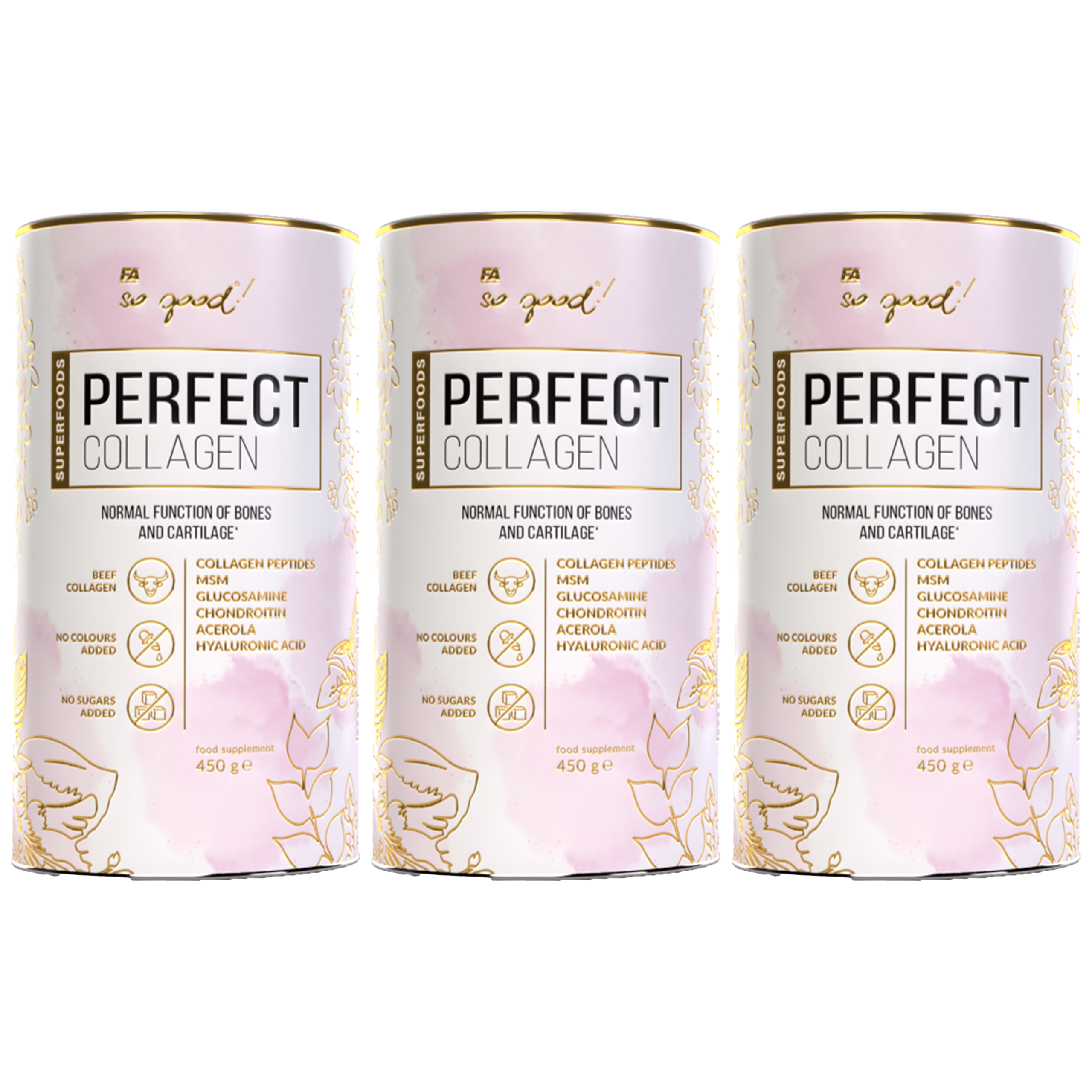 FITNESS AUTHORITY Perfect Collagen - 3x 450g - Natural