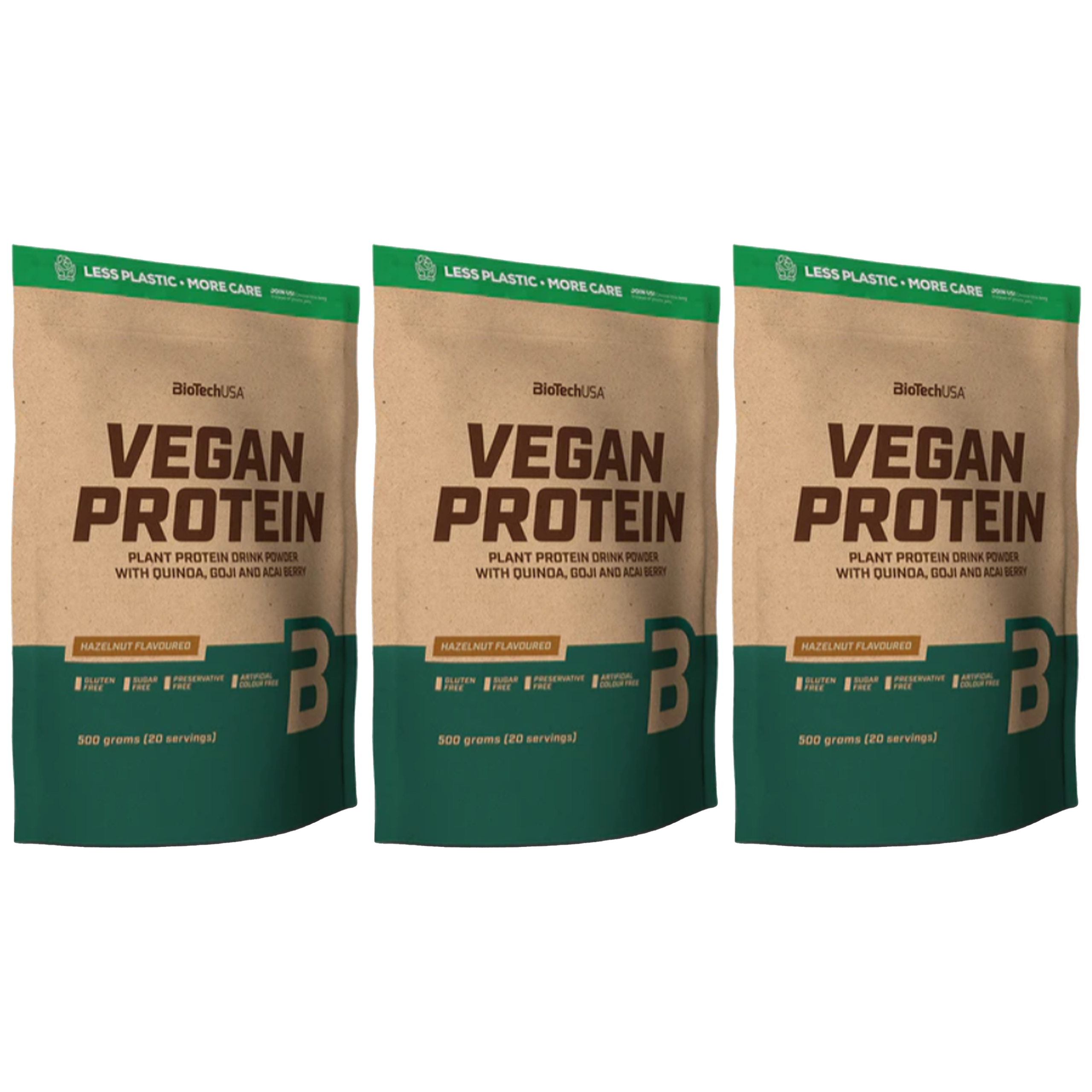 BioTech USA Vegan Protein - 3x 500g