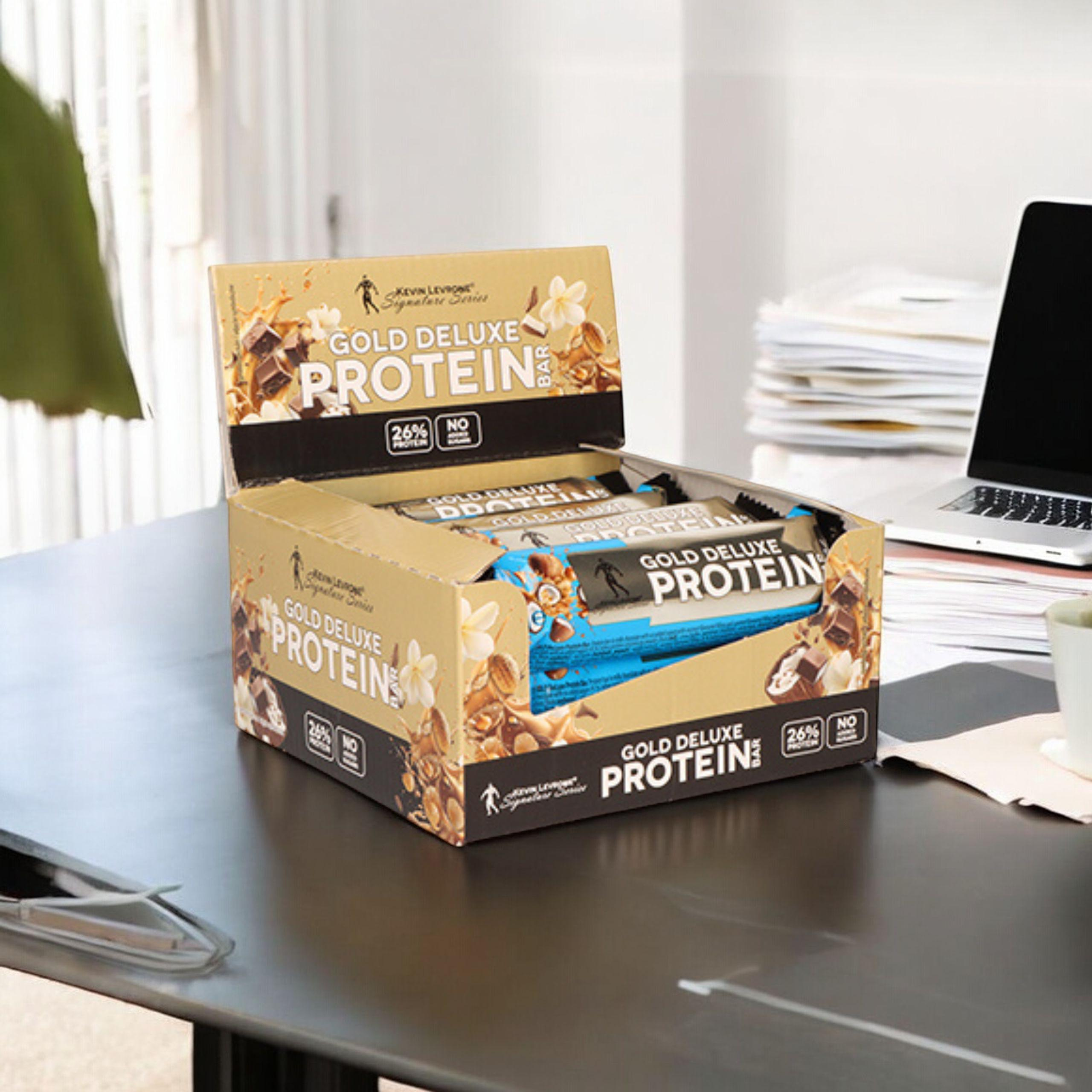 KEVIN LEVRONE - Gold Deluxe Protein Bar - 12x 48g - Vanilla Caramel - WYPRZEDAŻ - 30-04