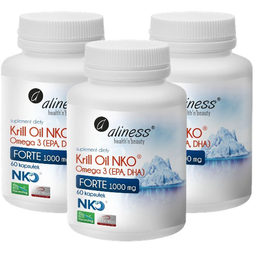 ALINESS - Krill Oil NKO Omega 3 1000mg Forte - 3x 60caps.