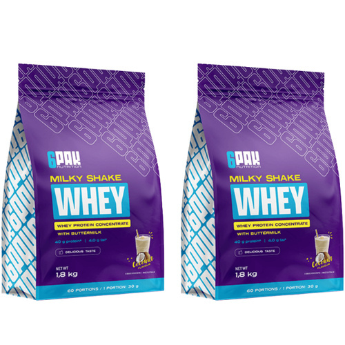6PAK Milky Shake Whey - 2x 1800g