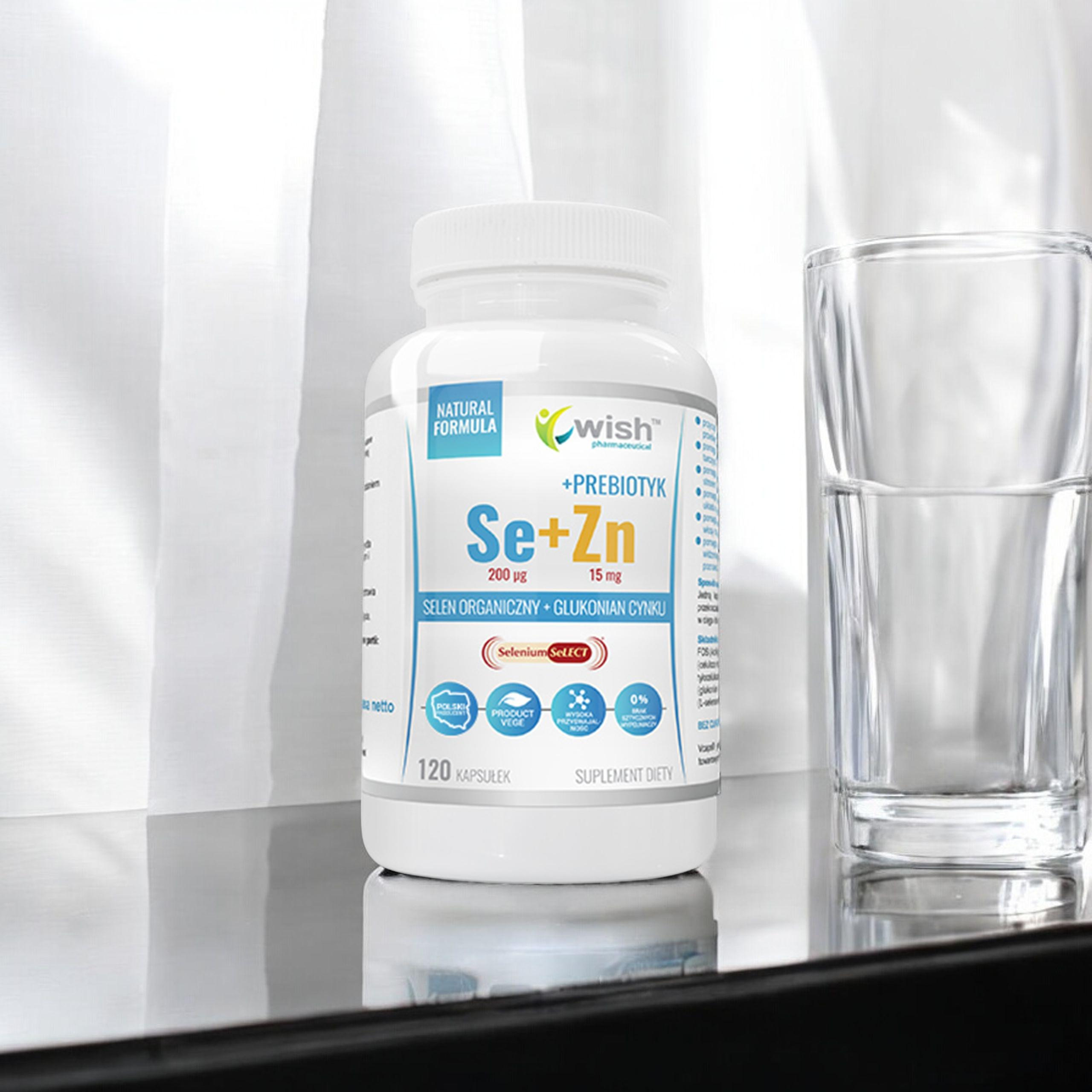 WISH Pharmaceutical Selen + Cynk + Prebiotyk - 3x 120caps