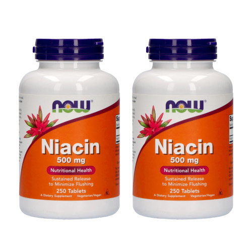 NOW Niacin 500mg - 2x 250tabs