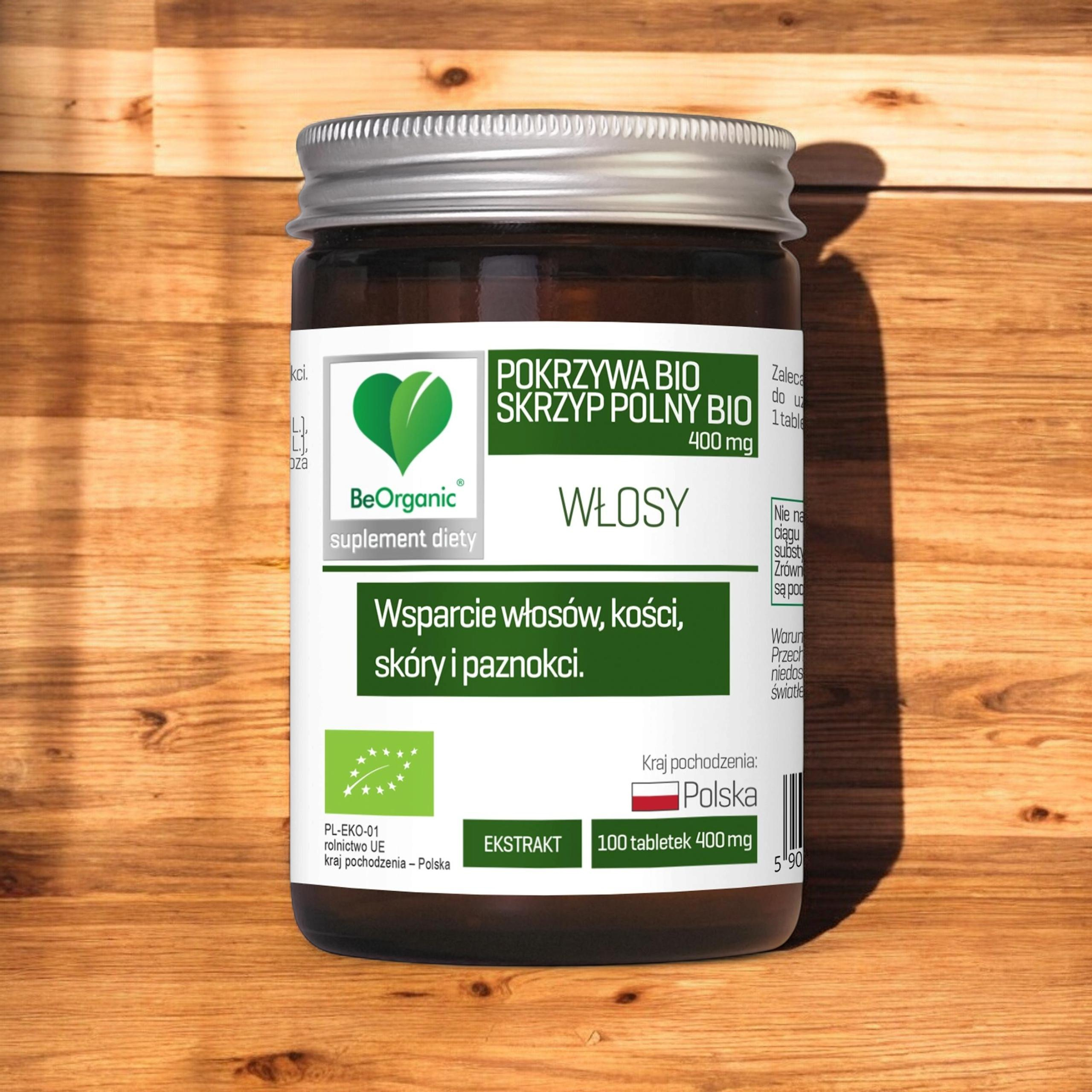 ALINESS - BeOrganic Skrzyp BIO + Pokrzywa BIO 400mg - 100tabs.