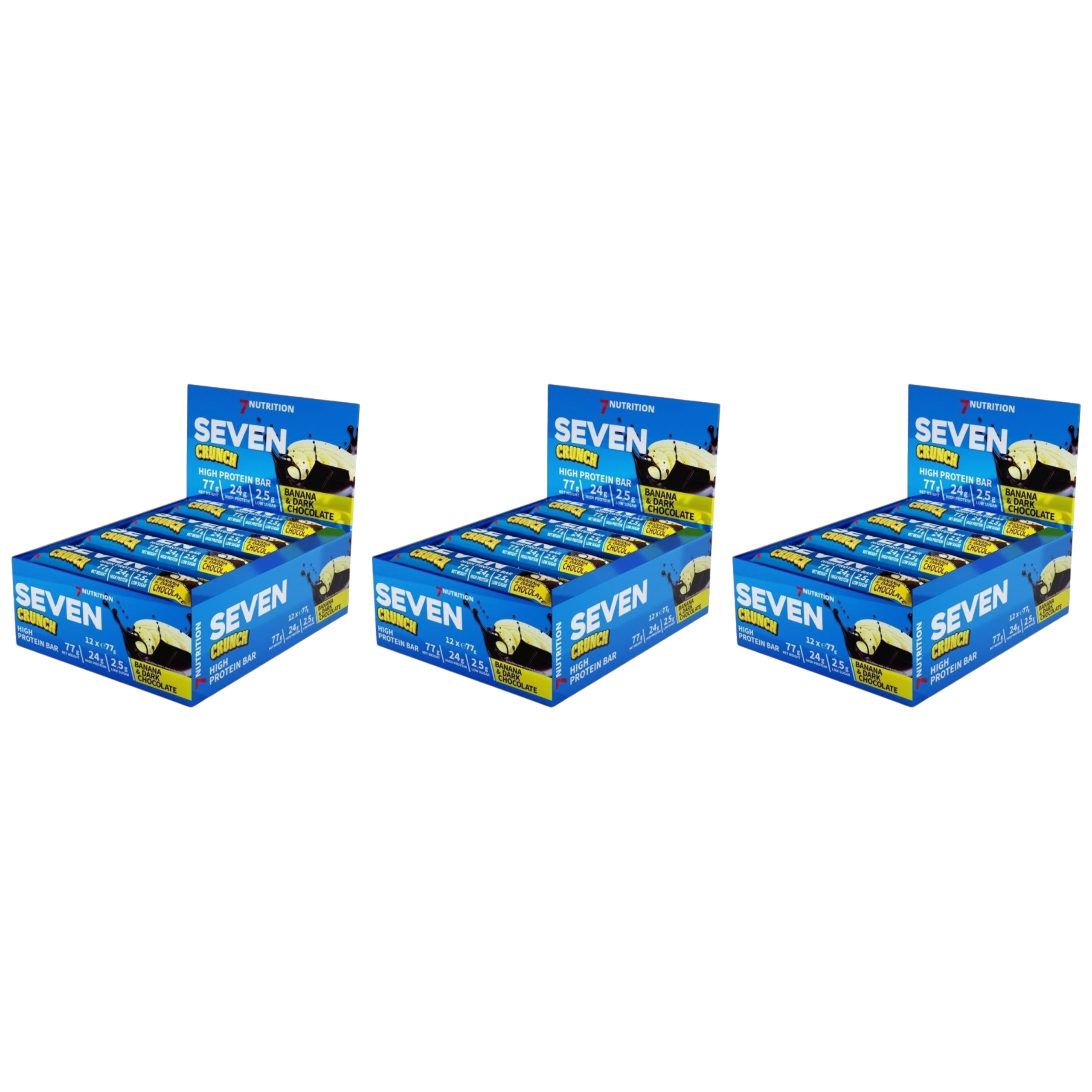 7 NUTRITION - Seven Crunch HP Bar - 12x 3x 77g - Banana & Dark Chocolate