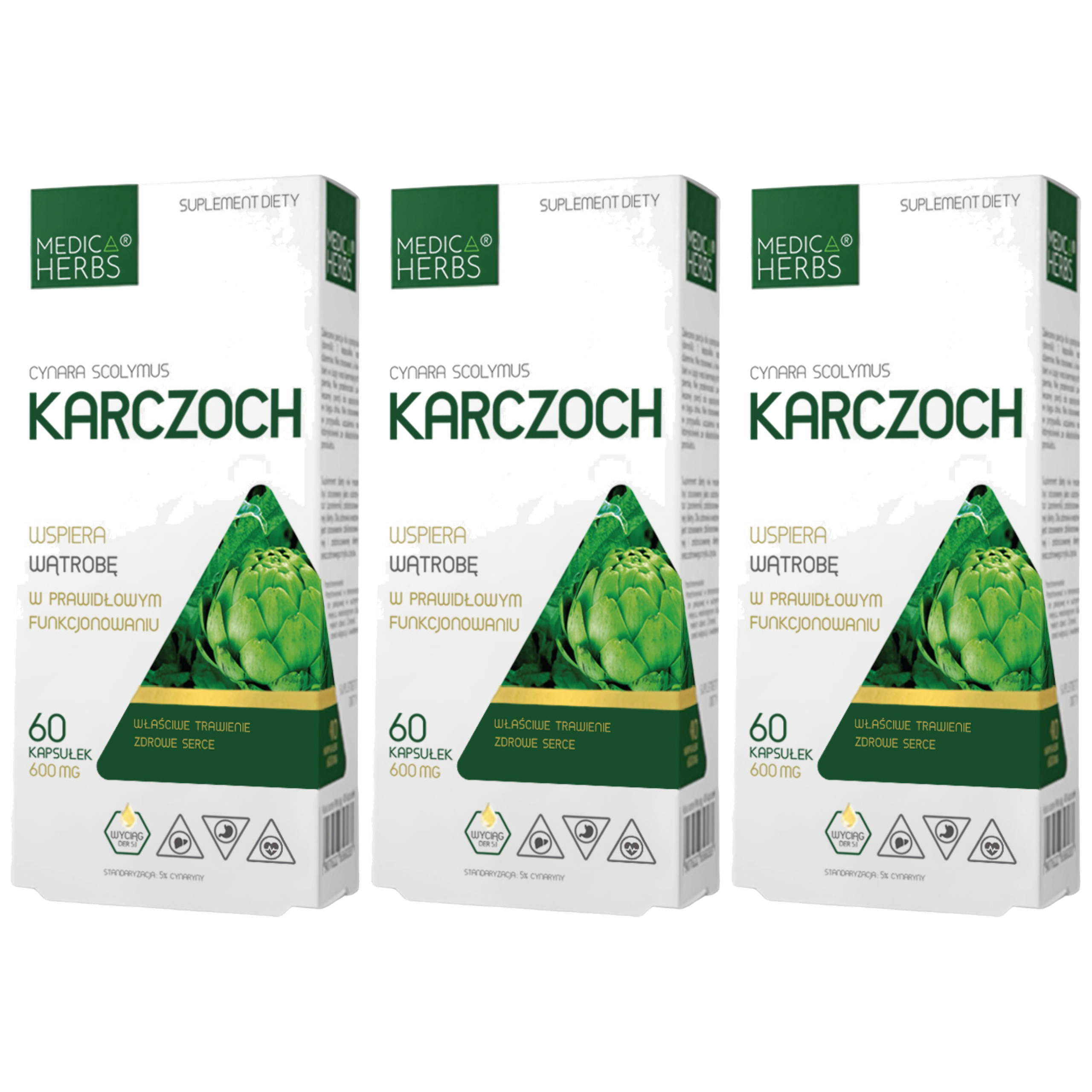 MEDICA HERBS - Karczoch 600mg - 3x 60caps.