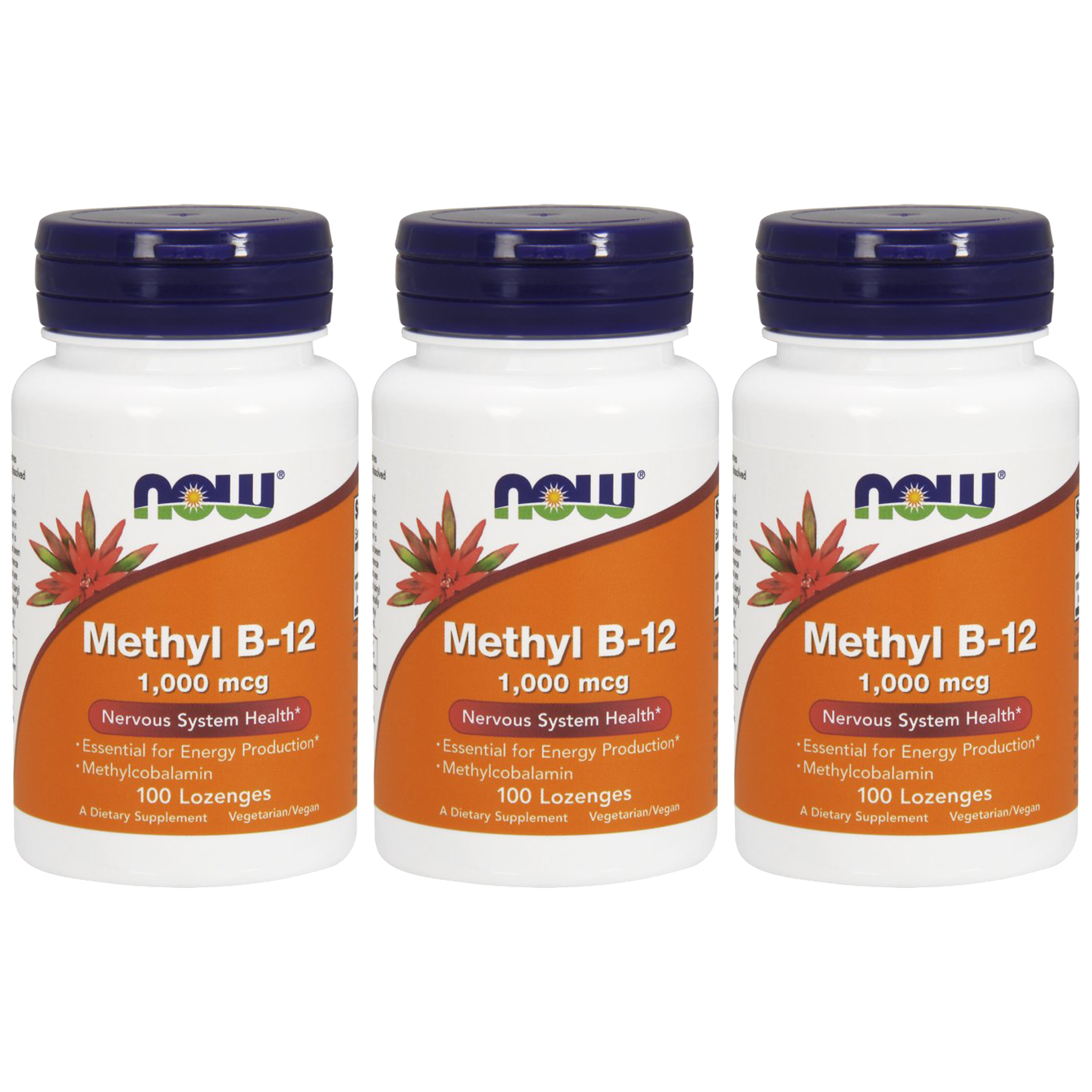 NOW Methyl B-12 1000mcg - 3x 100 lozenges