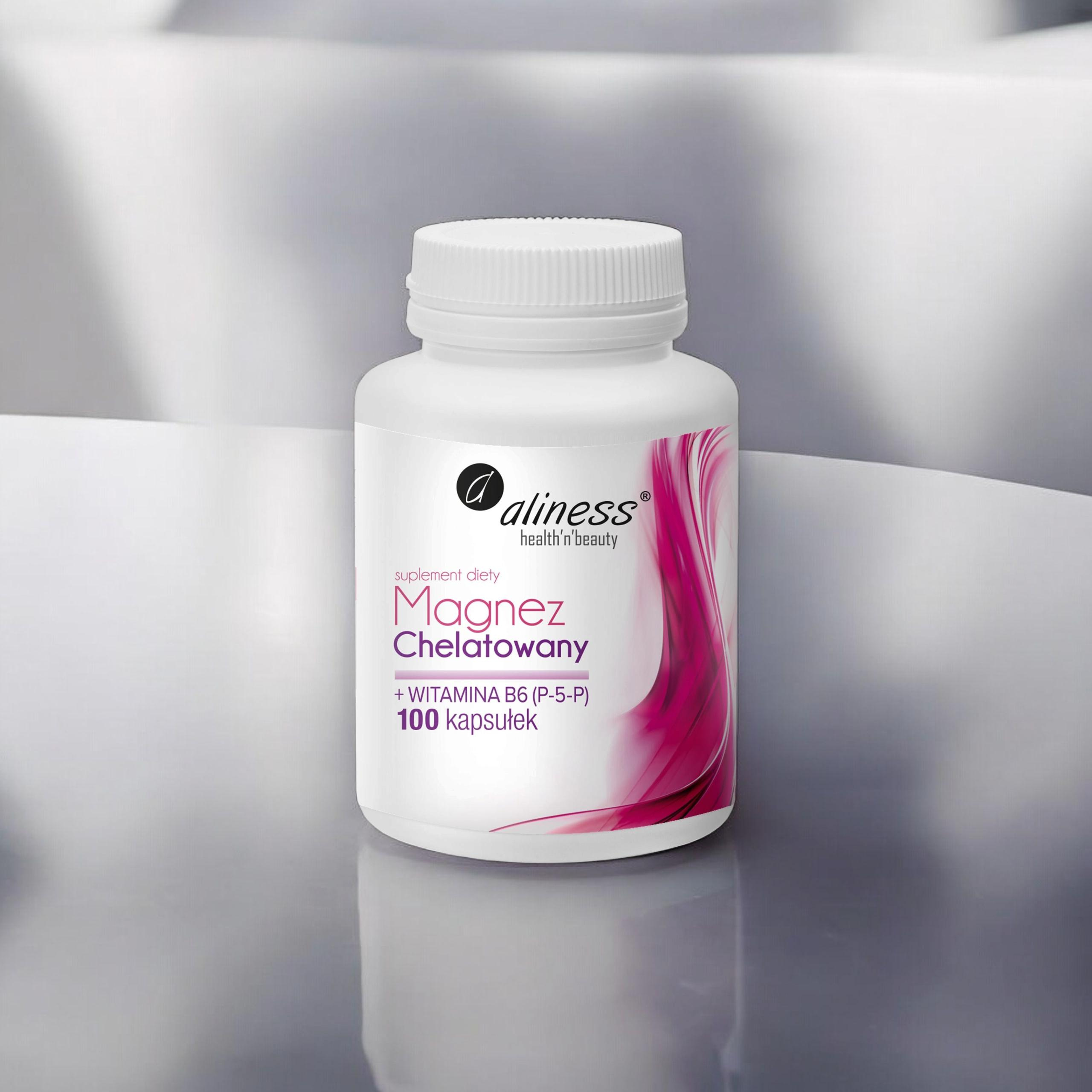 ALINESS - Magnez Chelatowany 650mg + B6 (P-5-P) - 2x 100caps.