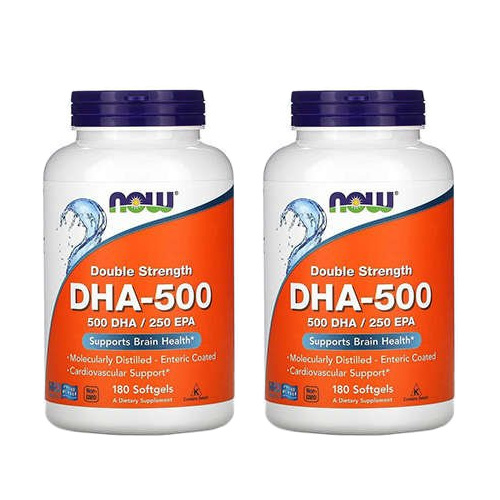NOW DHA 500mg - 2x 180softgels