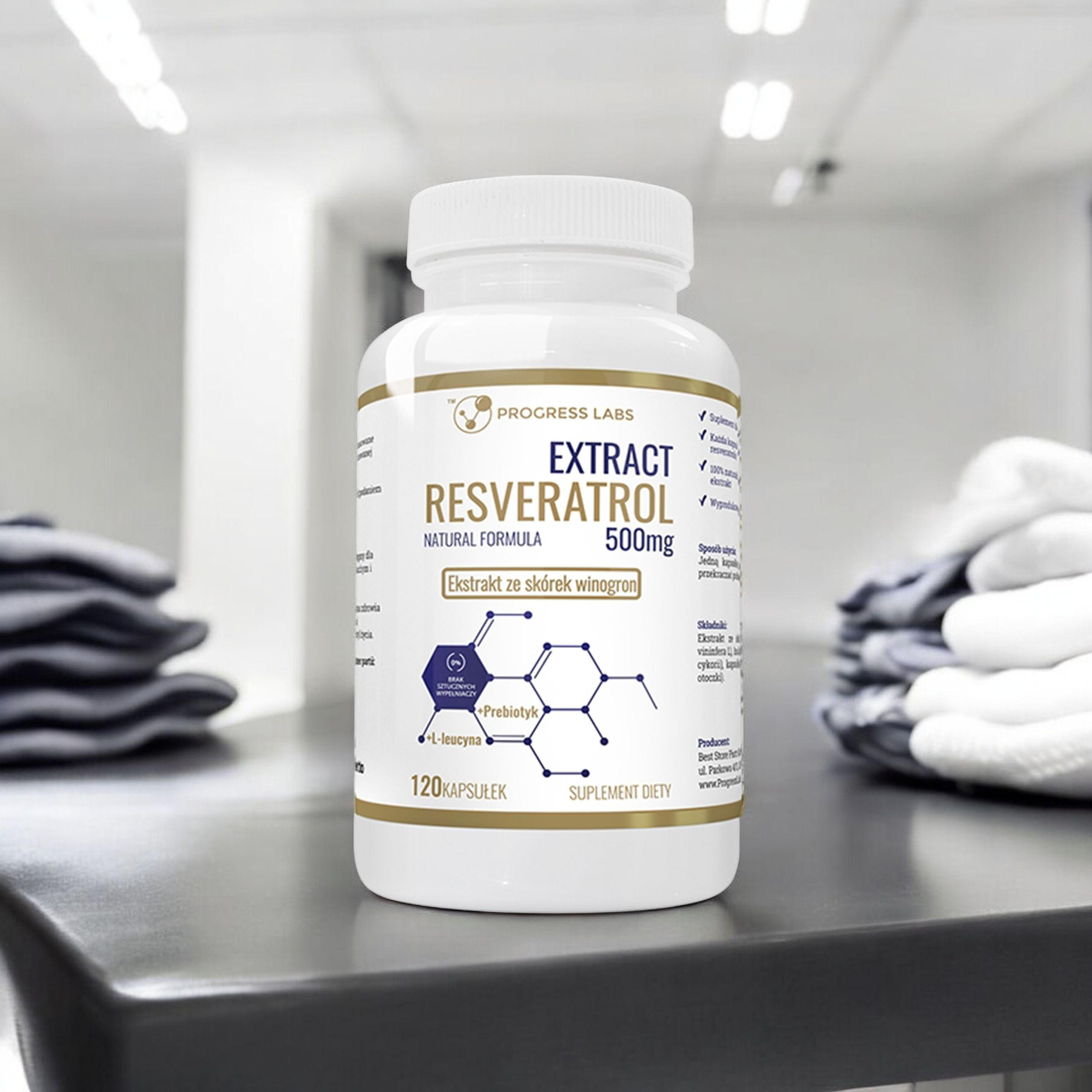 PROGRESS LABS Resveratrol Extract 500mg - 2x 120caps