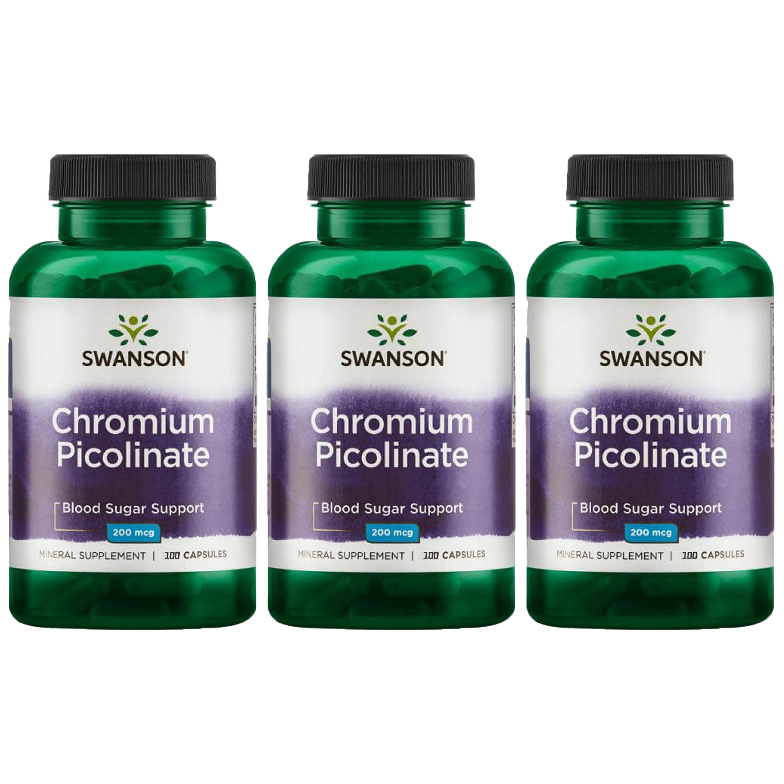 SWANSON Chromium Picolinate 200mcg - 3x 100caps