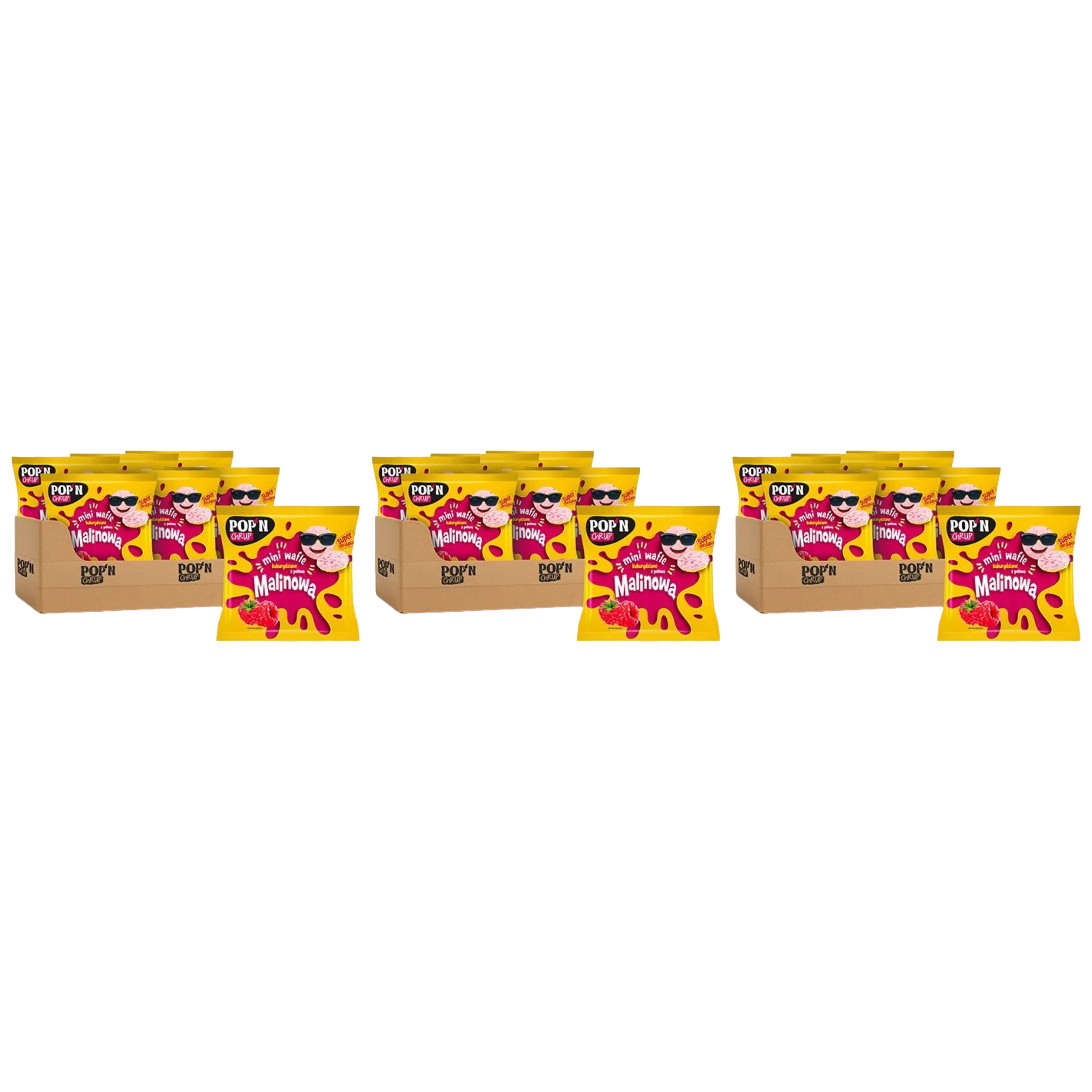 SANTE - POP'N CHRUP Mini Wafle Kukurydziane - 30x 3x 35g - Raspberry