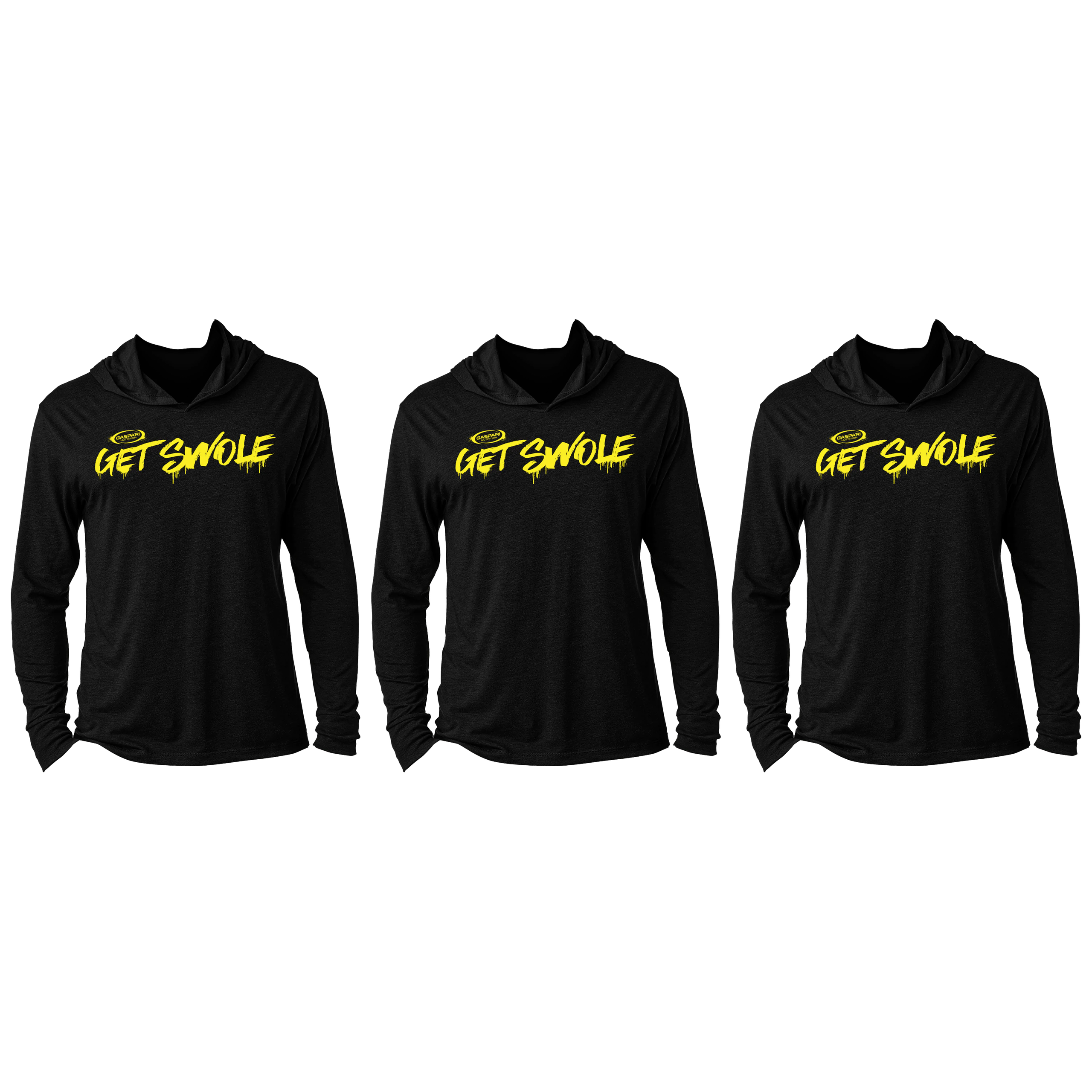 GASPARI NUTRITION Slim Hoodie - Black - 3x Lekka bluza z kapturem